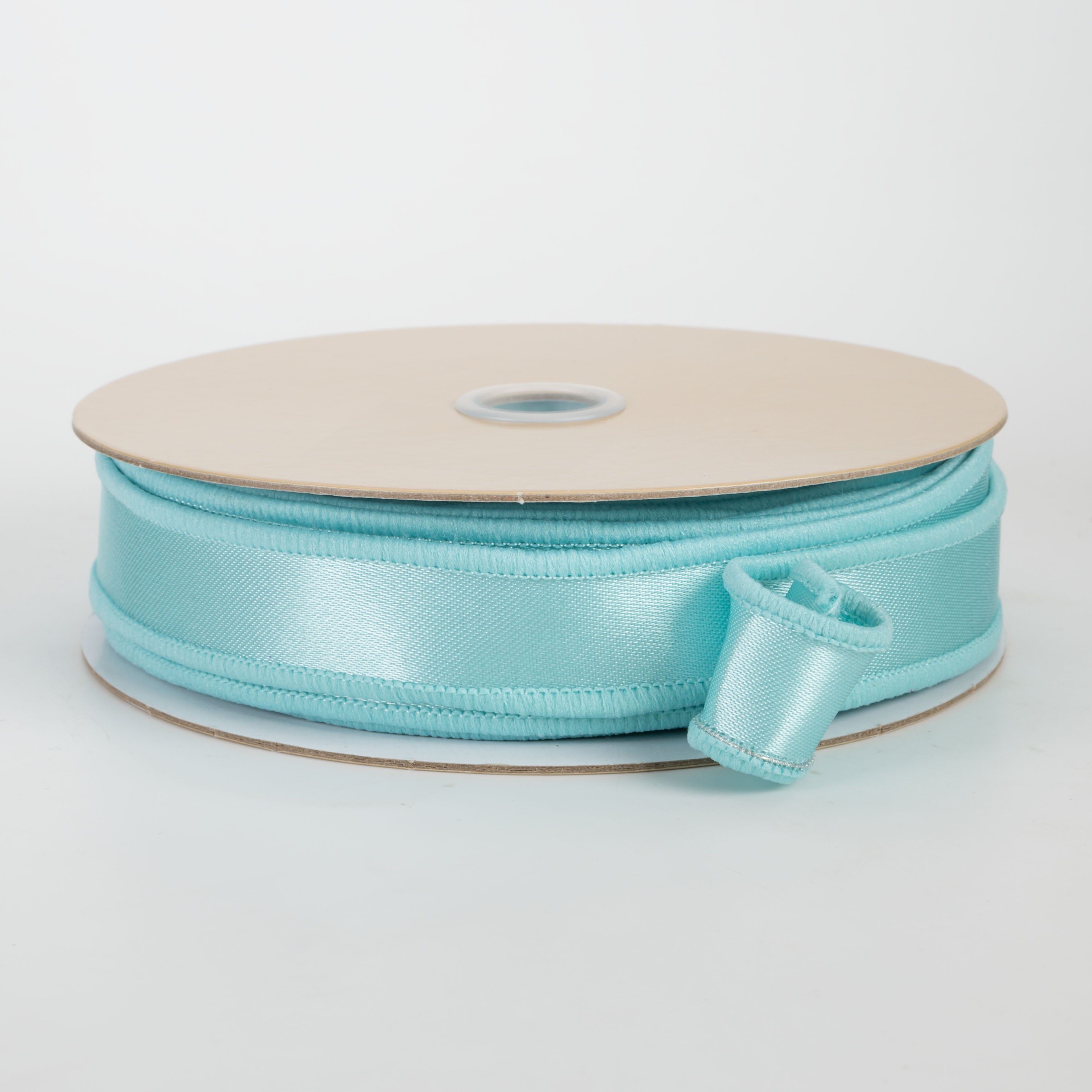 7/8" Double Sided Fused Satin Ribbon: Aqua Blue (10 Yards)
