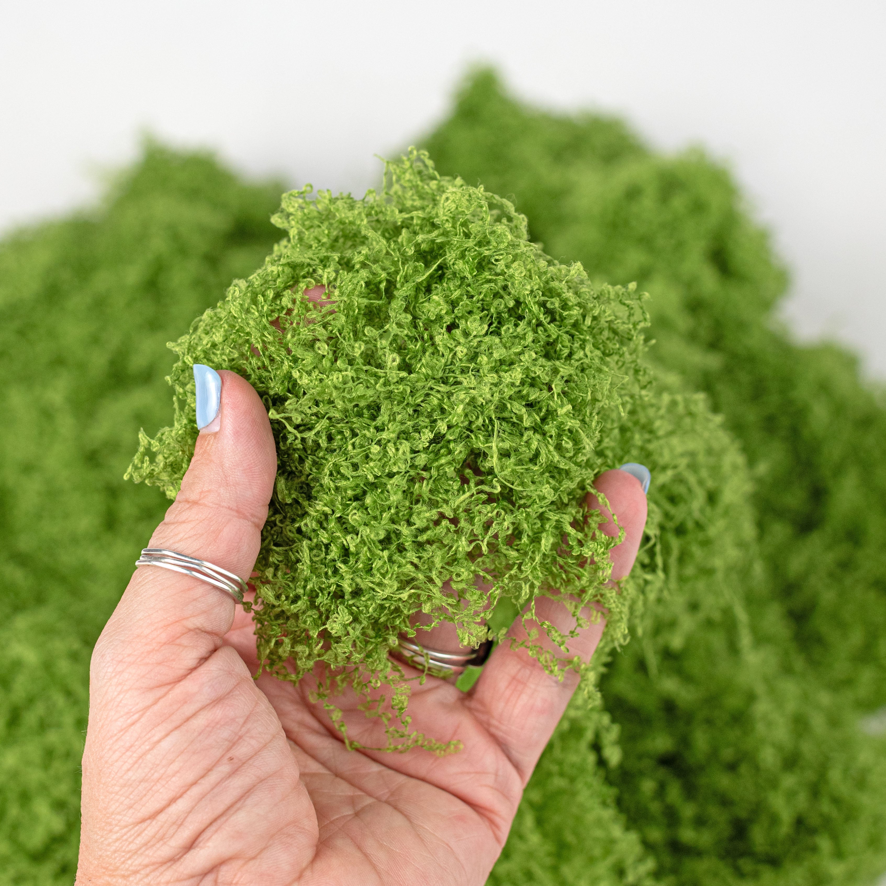 Artificial Fabric Moss: Light Fresh Green (100 Gram Bag)