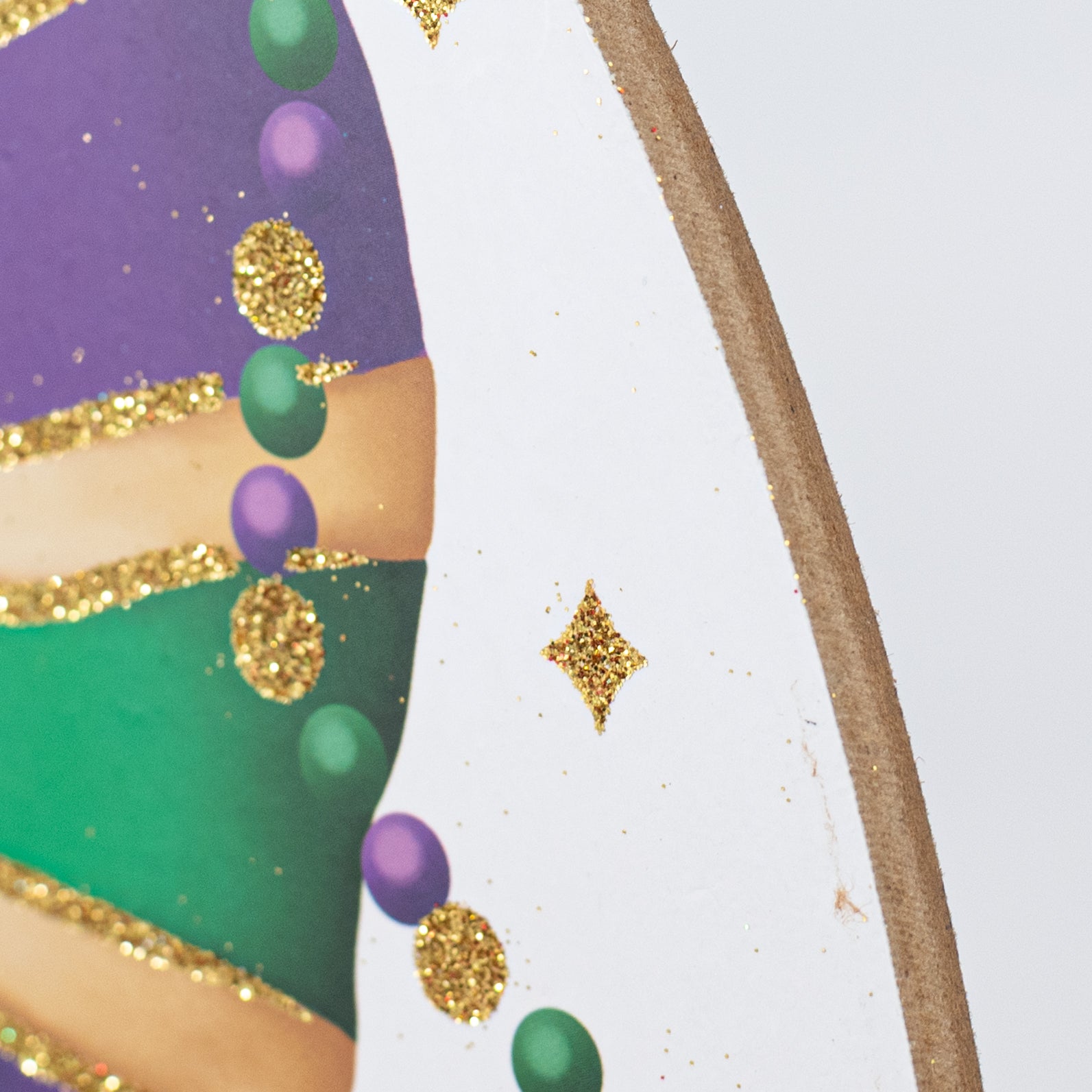 13" Oval Wooden Sign: Mardi Gras Bow