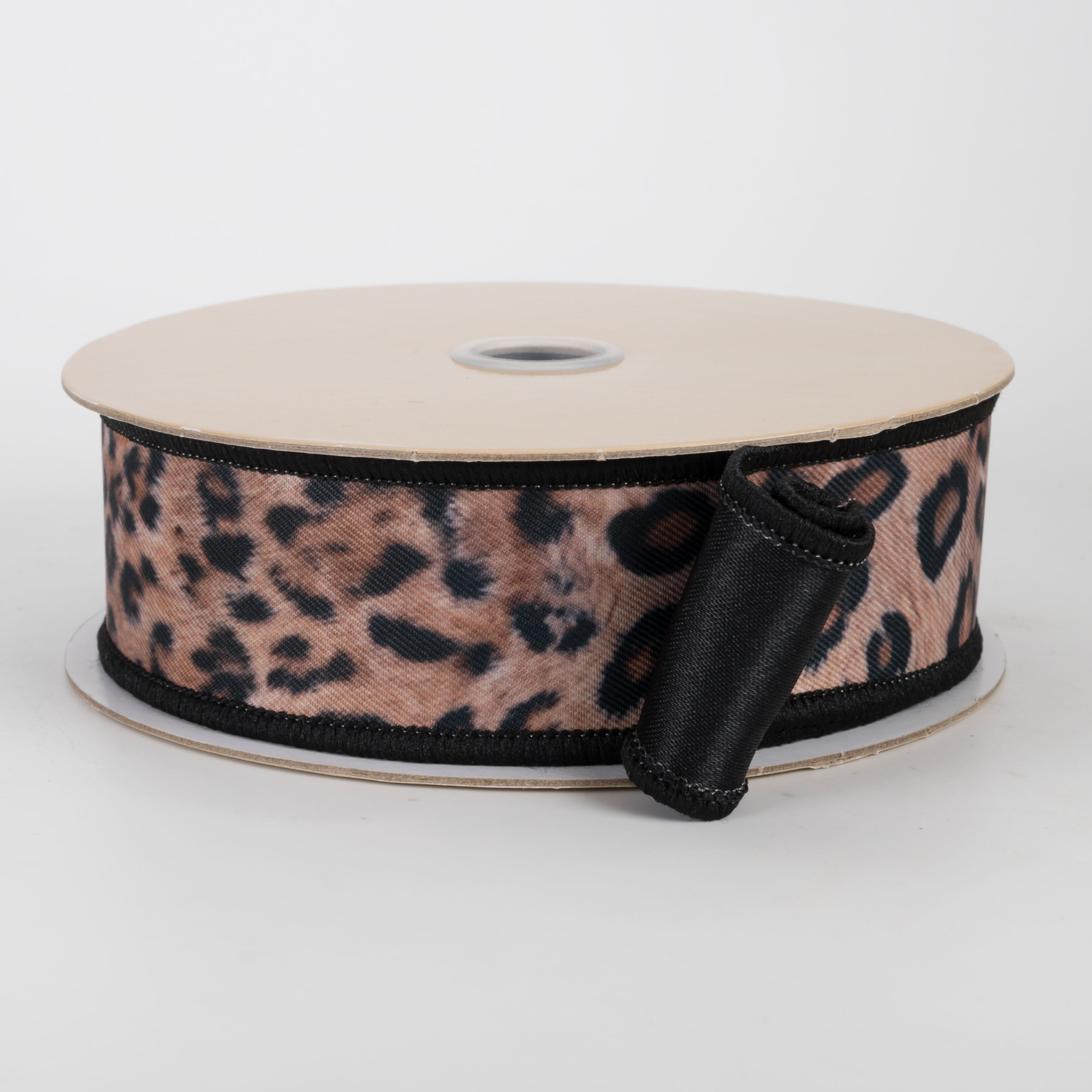 1.5" Double Sided Fused Leopard Print Ribbon (10 Yards)