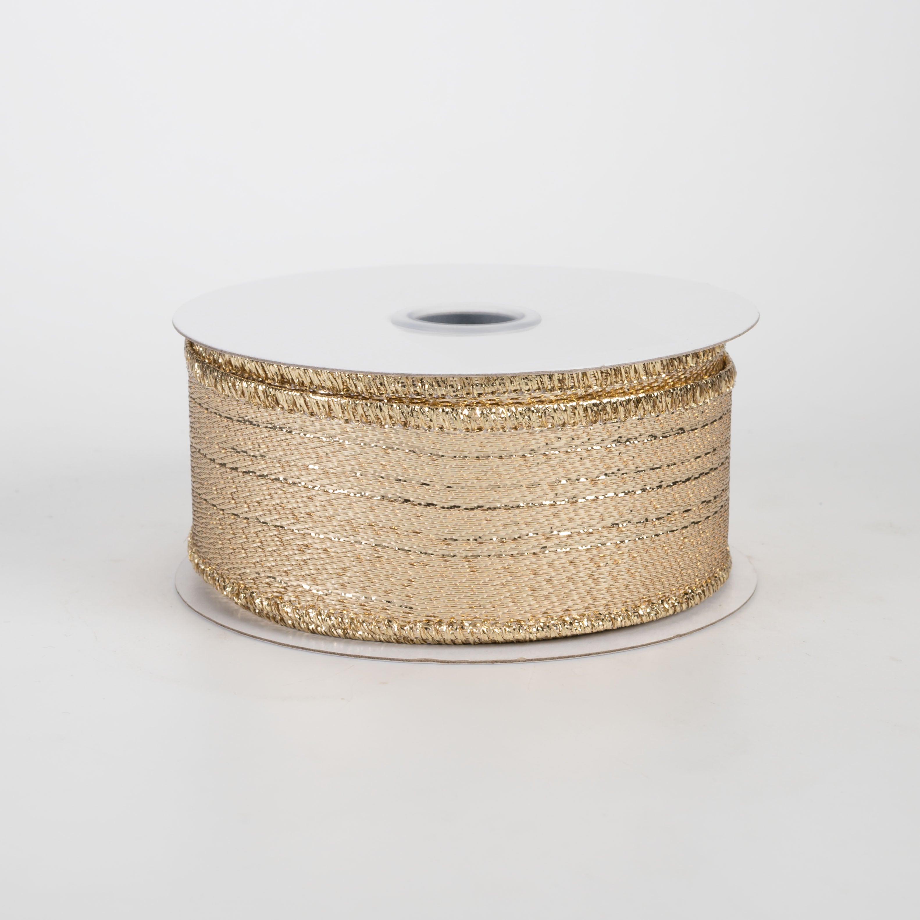 1.5" Metallic Lamé Ribbon: Champagne Gold (10 Yards)