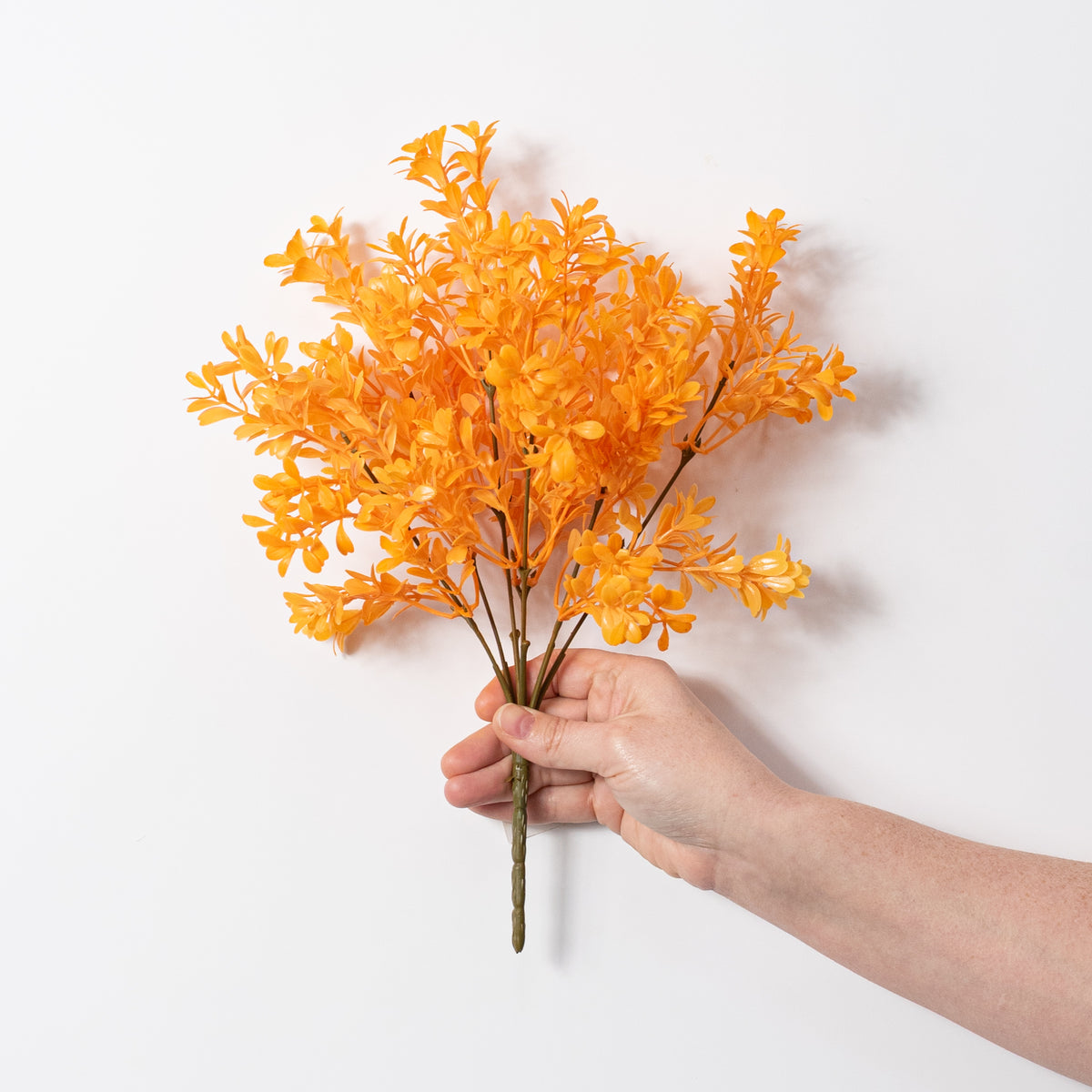 13" Boxwood Bush: Bright Orange (7 Stem)