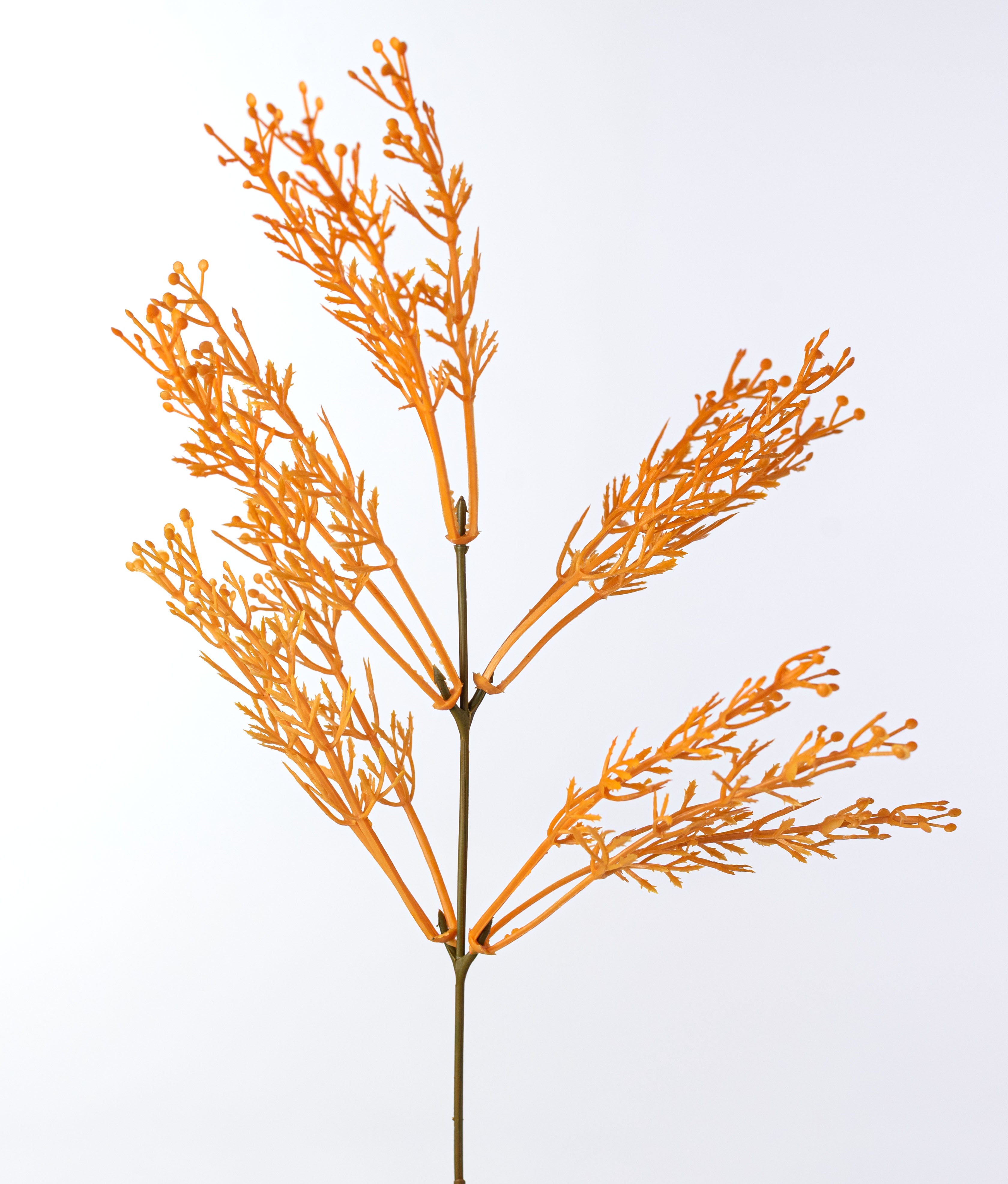 14" Seeded Grass Bush: Bright Orange (7 Stem)
