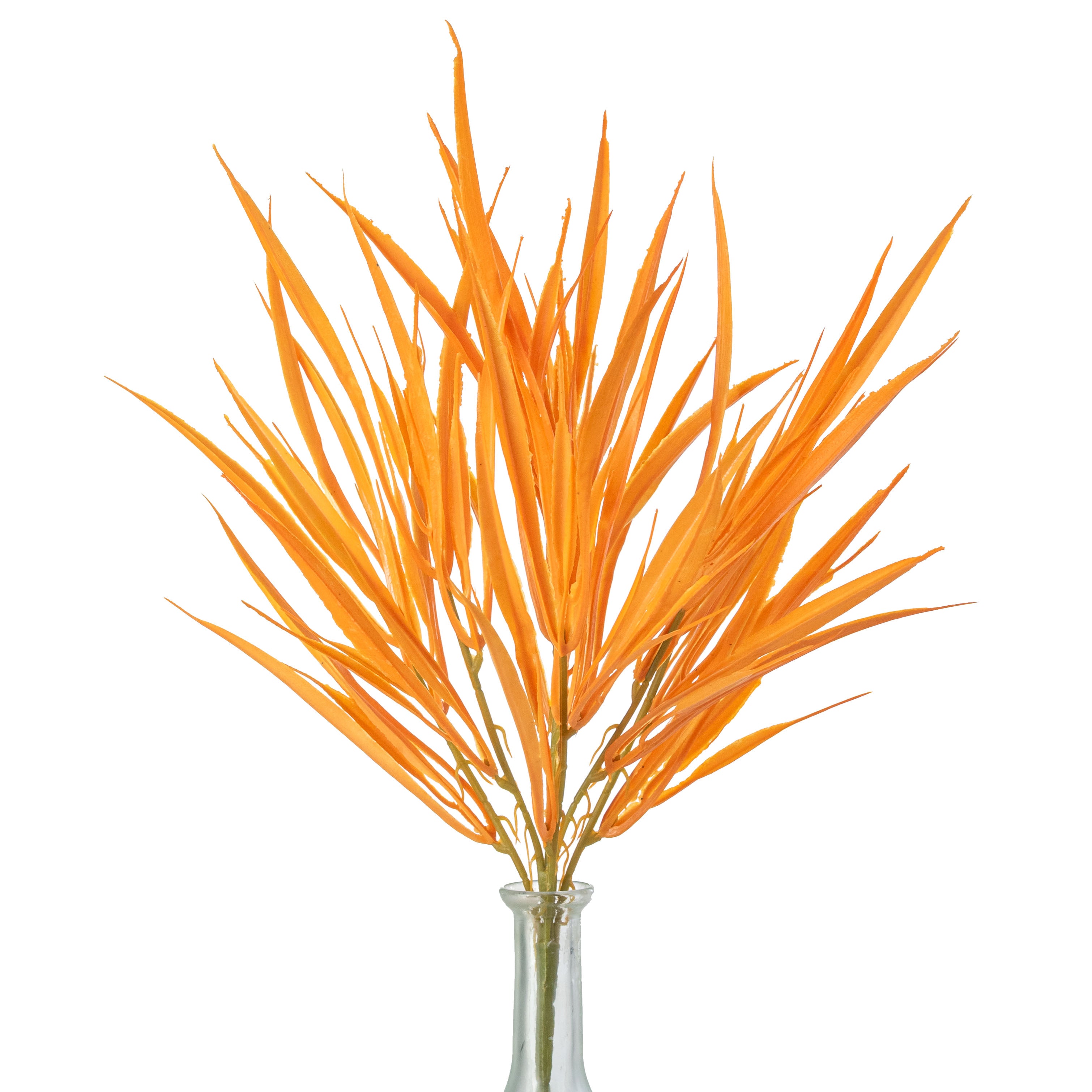 18" Grass Bush: Bright Orange (7 Stem)