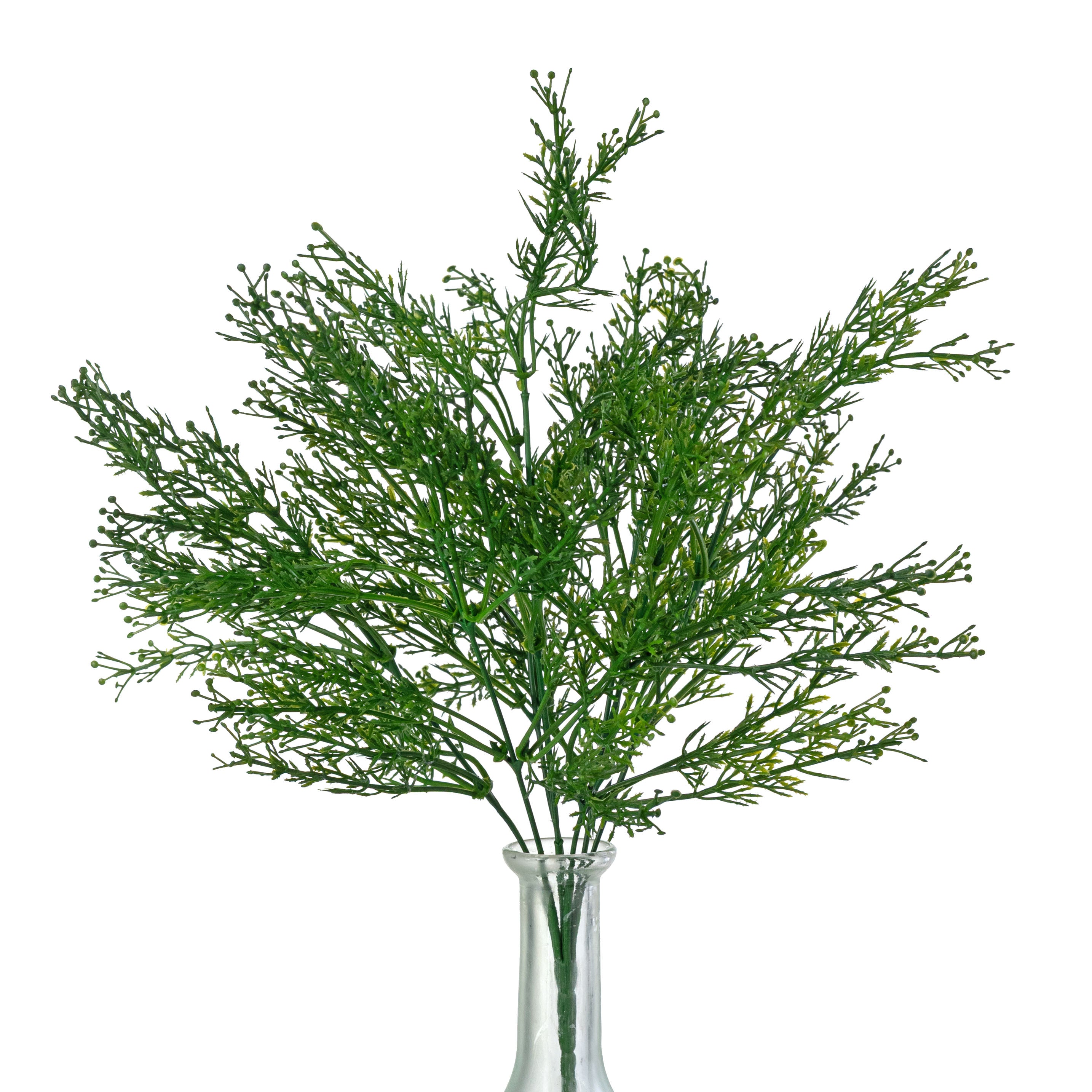 14" Seeded Grass Bush: Green (7 Stem)