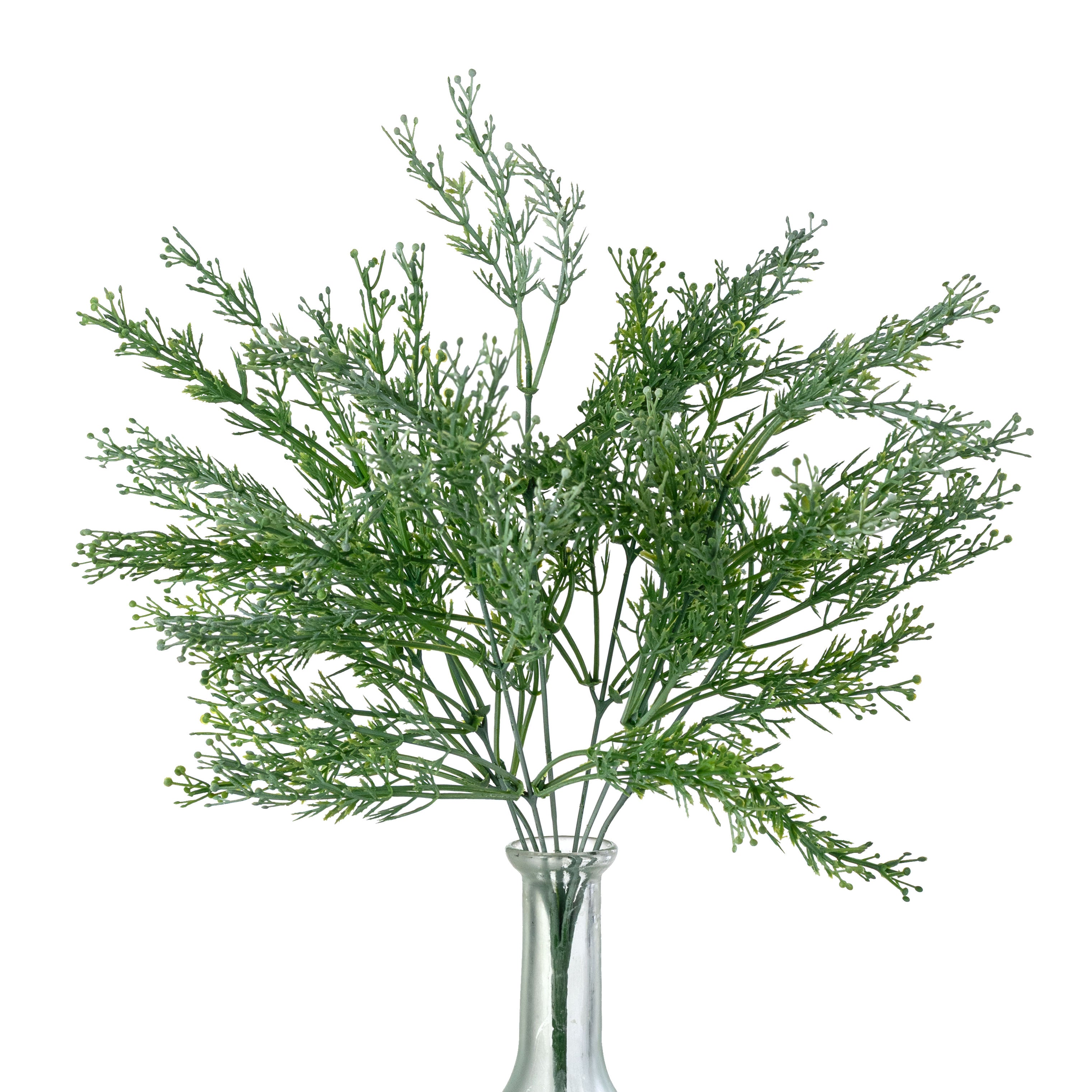 14" Seeded Grass Bush: Dusty Green (7 Stem)