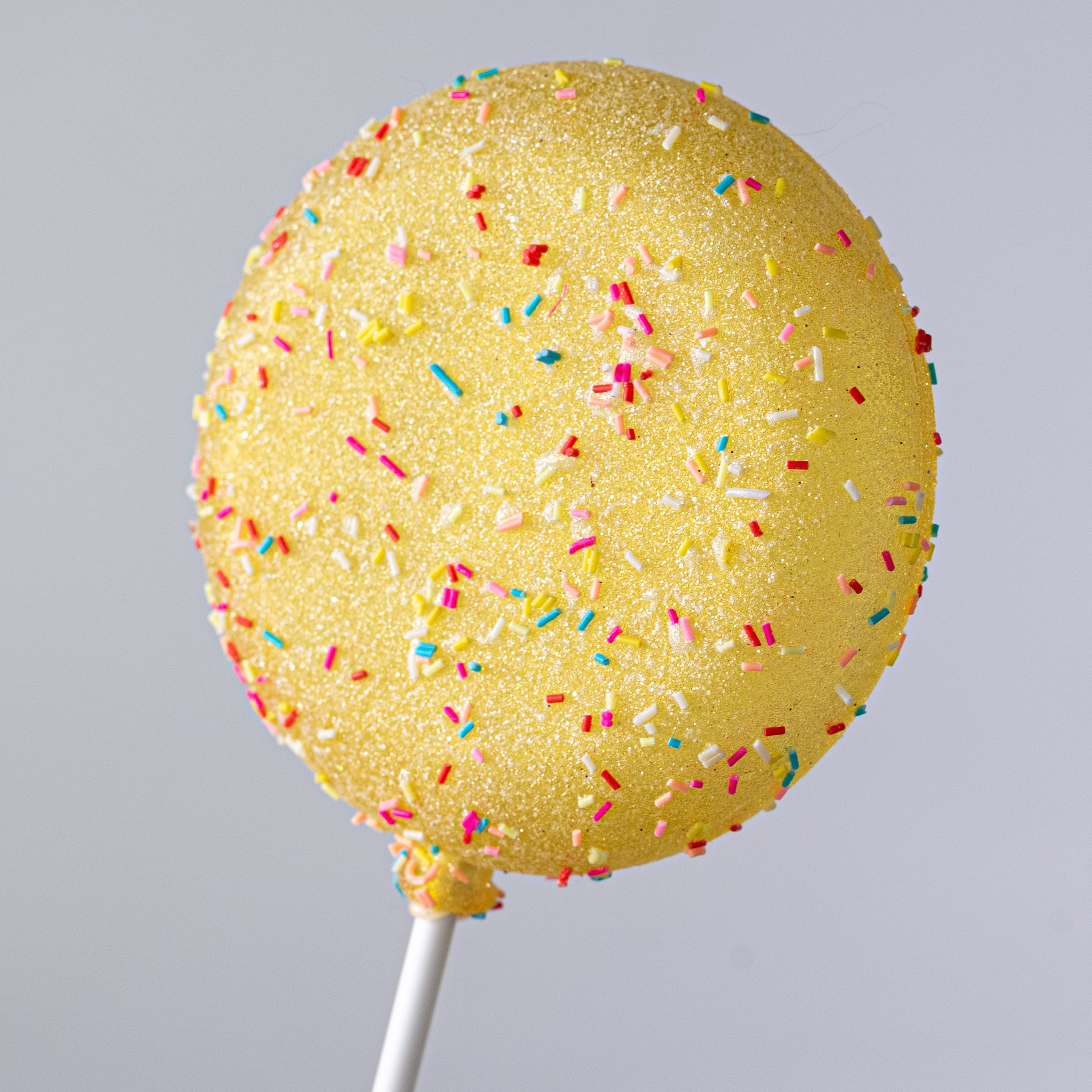 4" x 10" Candy Sprinkle Lollipop Stick: Yellow