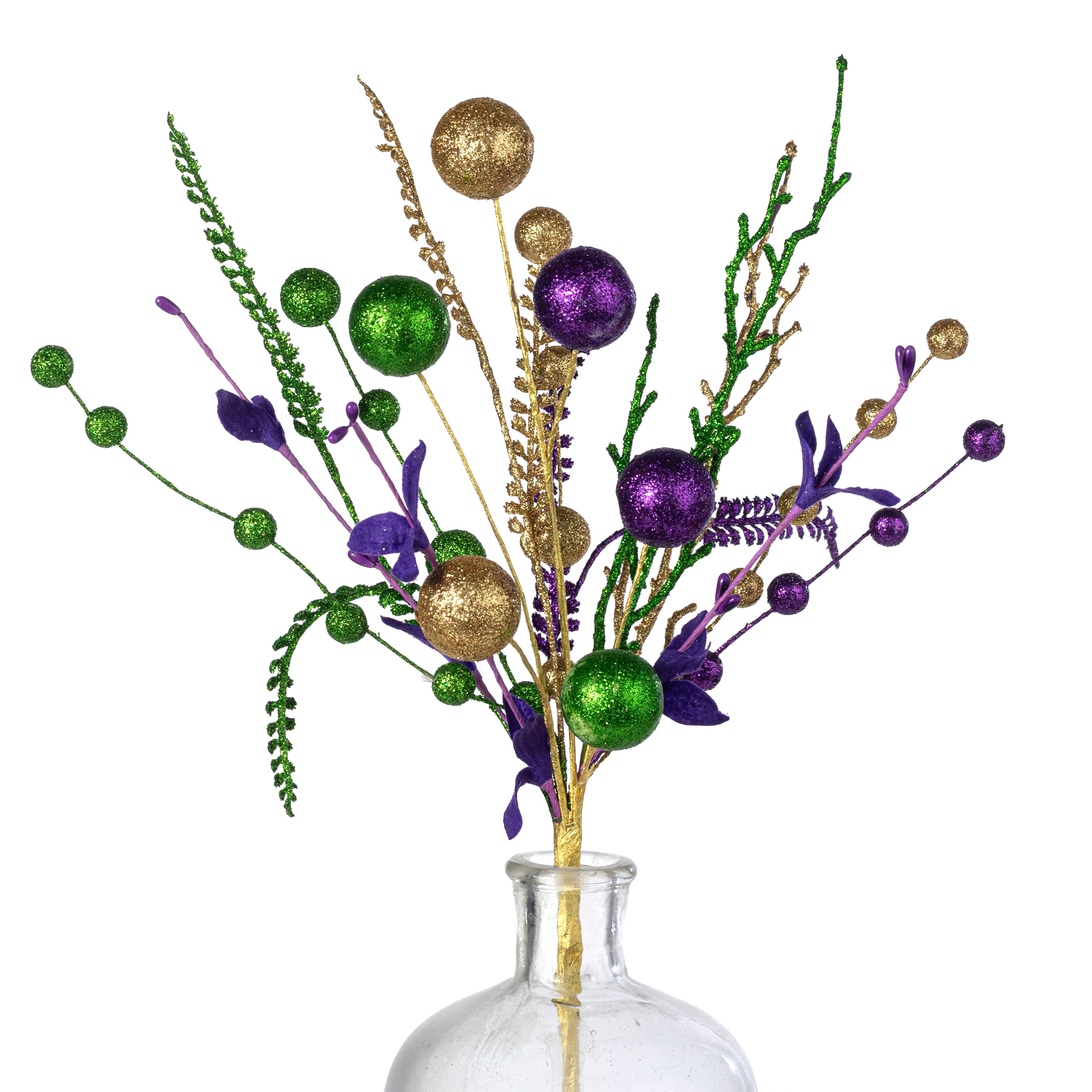 21" Glitter Ball Filler Bush: Mardi Gras