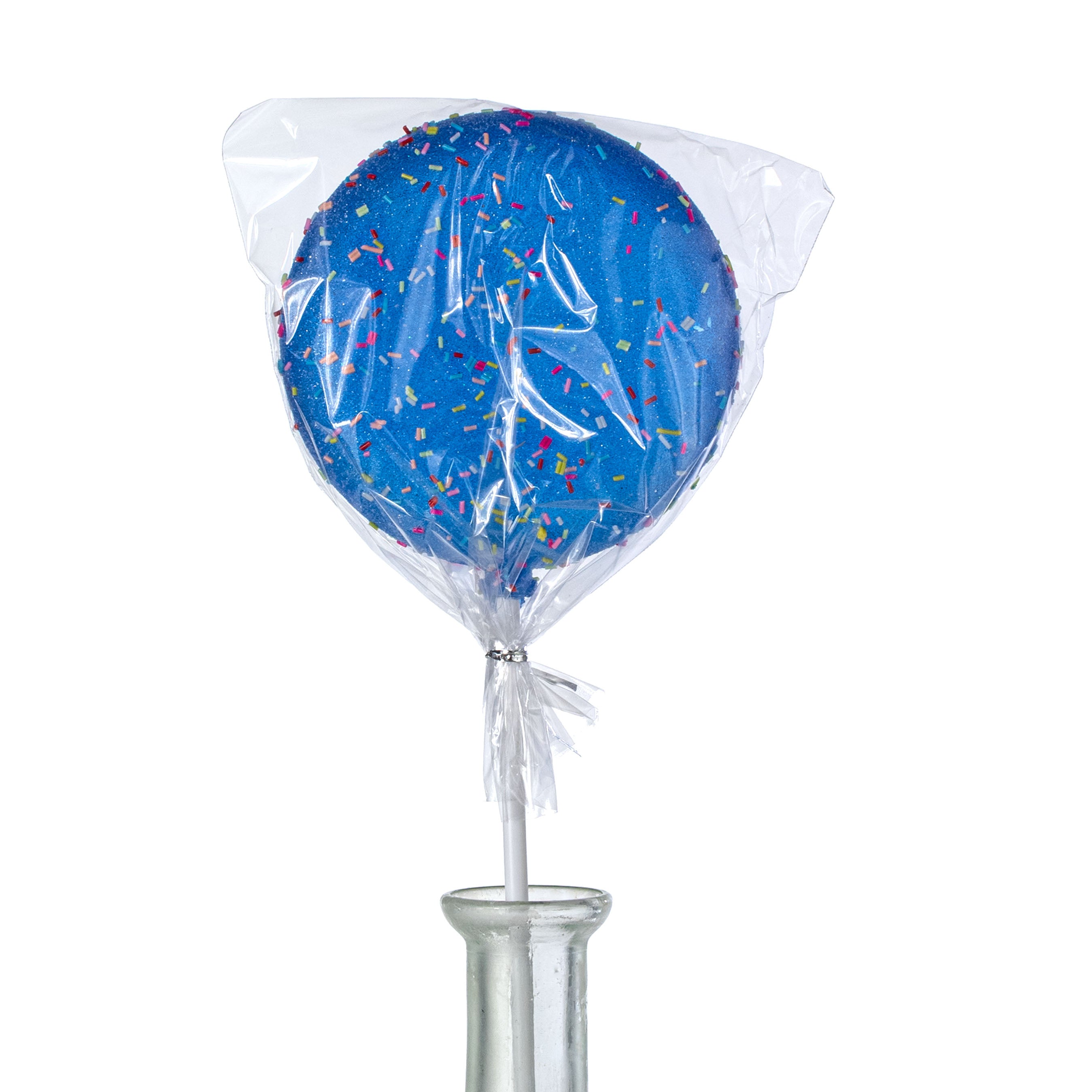 4" x 10" Candy Sprinkle Lollipop Stick: Blue