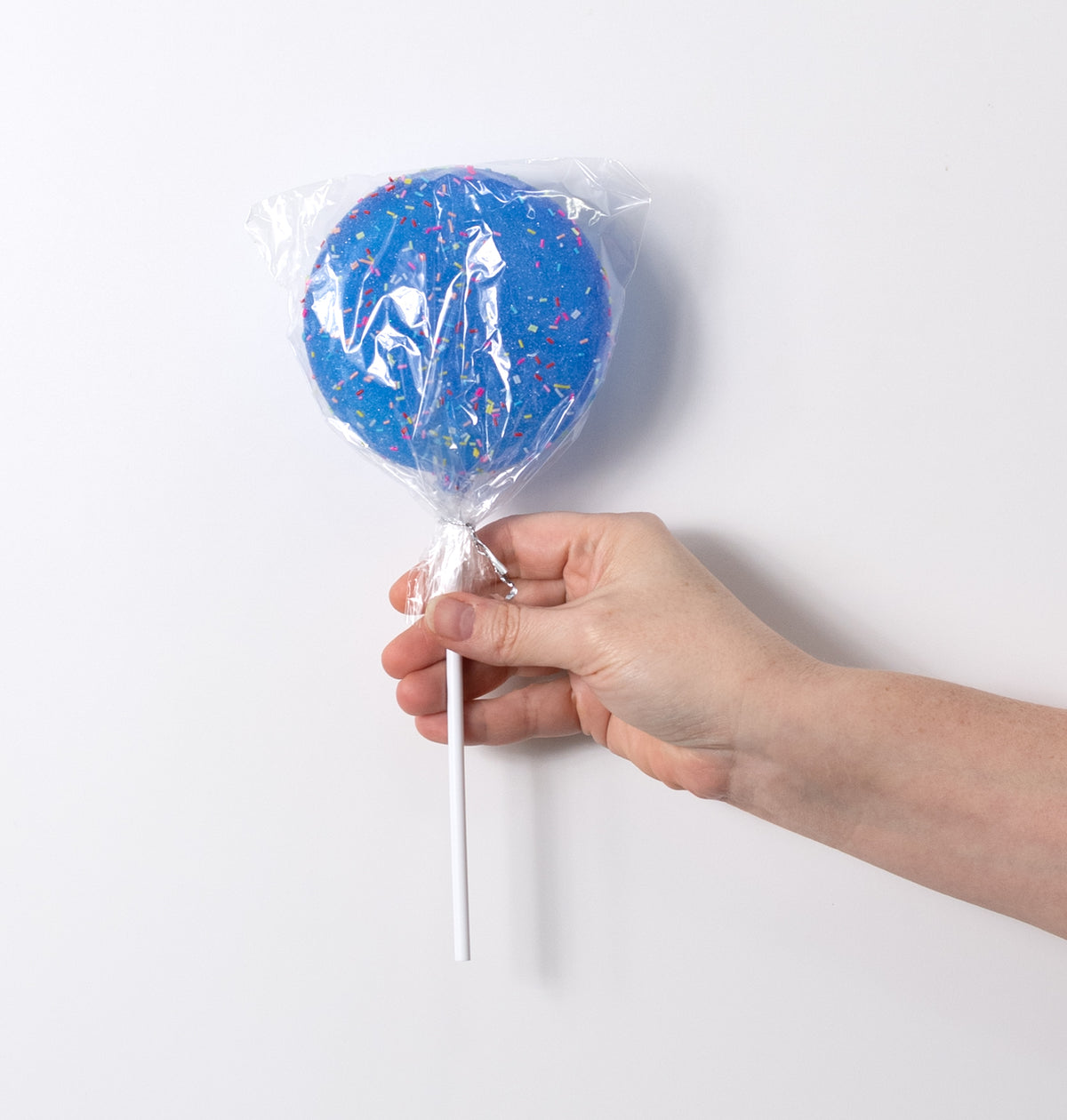 4" x 10" Candy Sprinkle Lollipop Stick: Blue