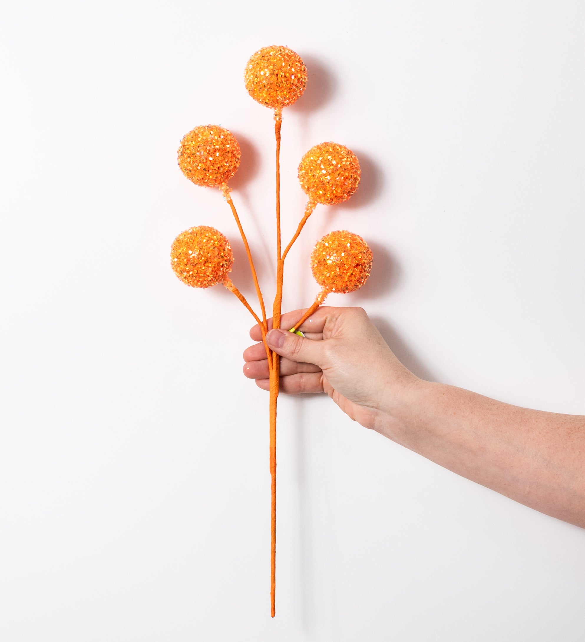 18" Frizzy Ball Pick x5: Iridescent Orange