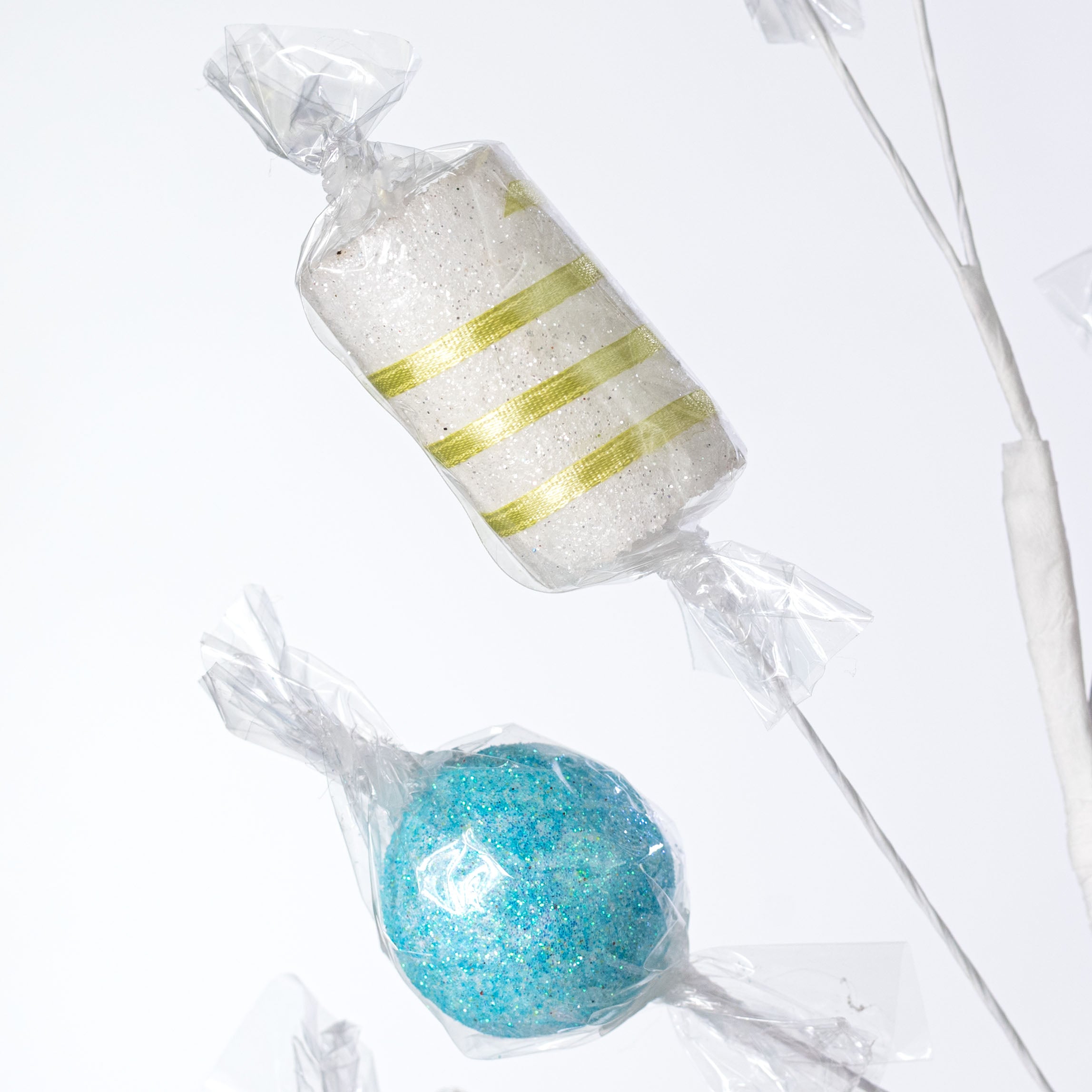 31" Glittered Wrapped Candy Spray