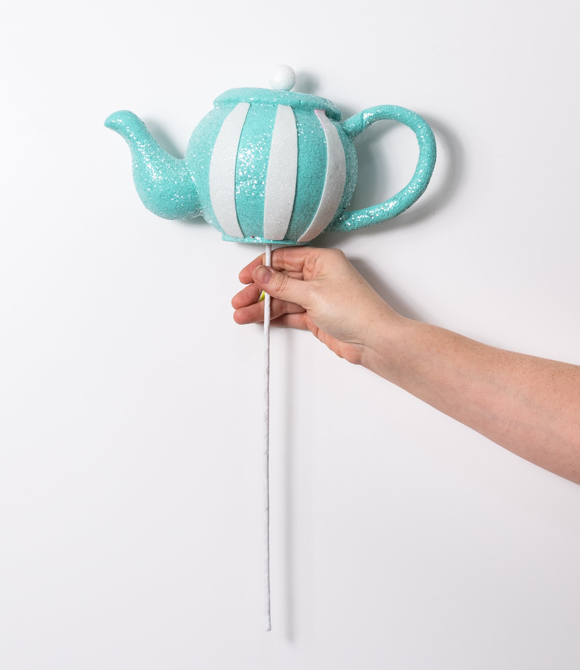 10" x 18" Striped Tea Pot Pick: Mint Blue