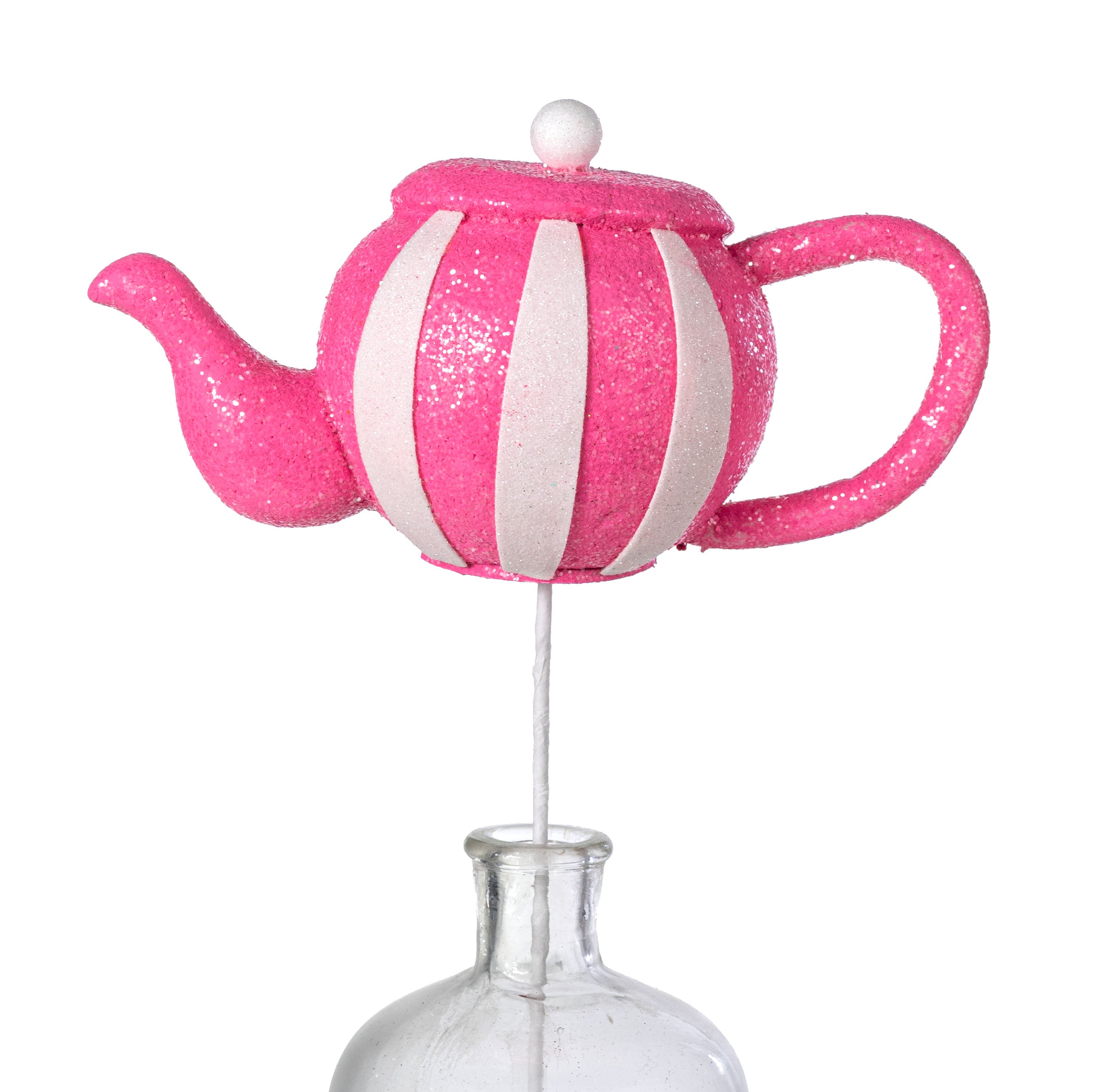10" x 18" Striped Tea Pot Pick: Hot Pink