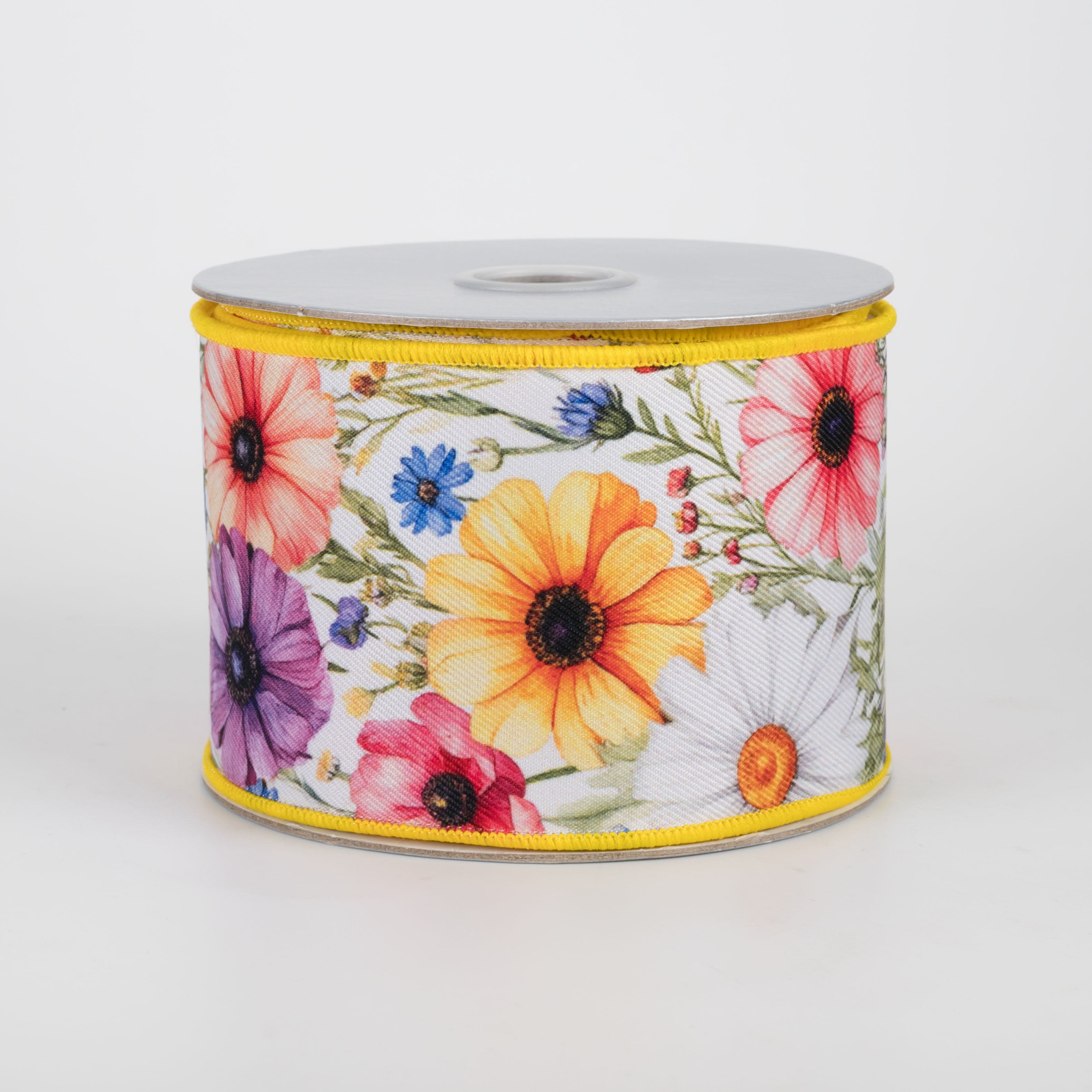 2.5" Brilliance Digital Print Mixed Wildflowers Ribbon (10 Yards)