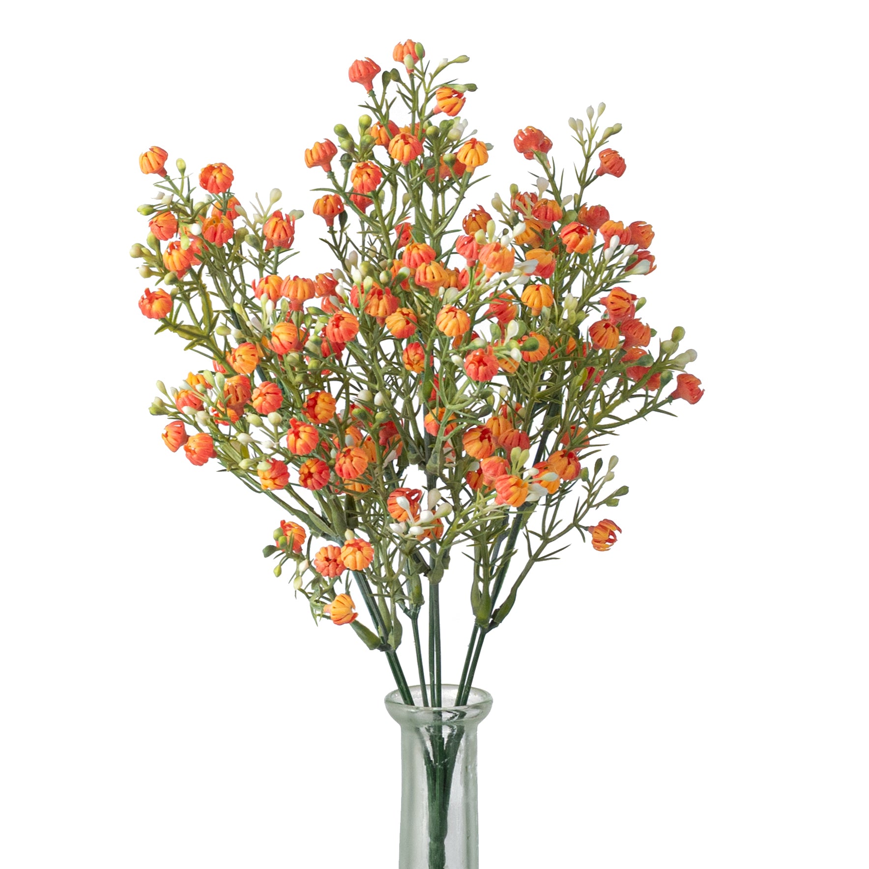 13" Closed Baby's Breath Gypsophila Bush: Orange