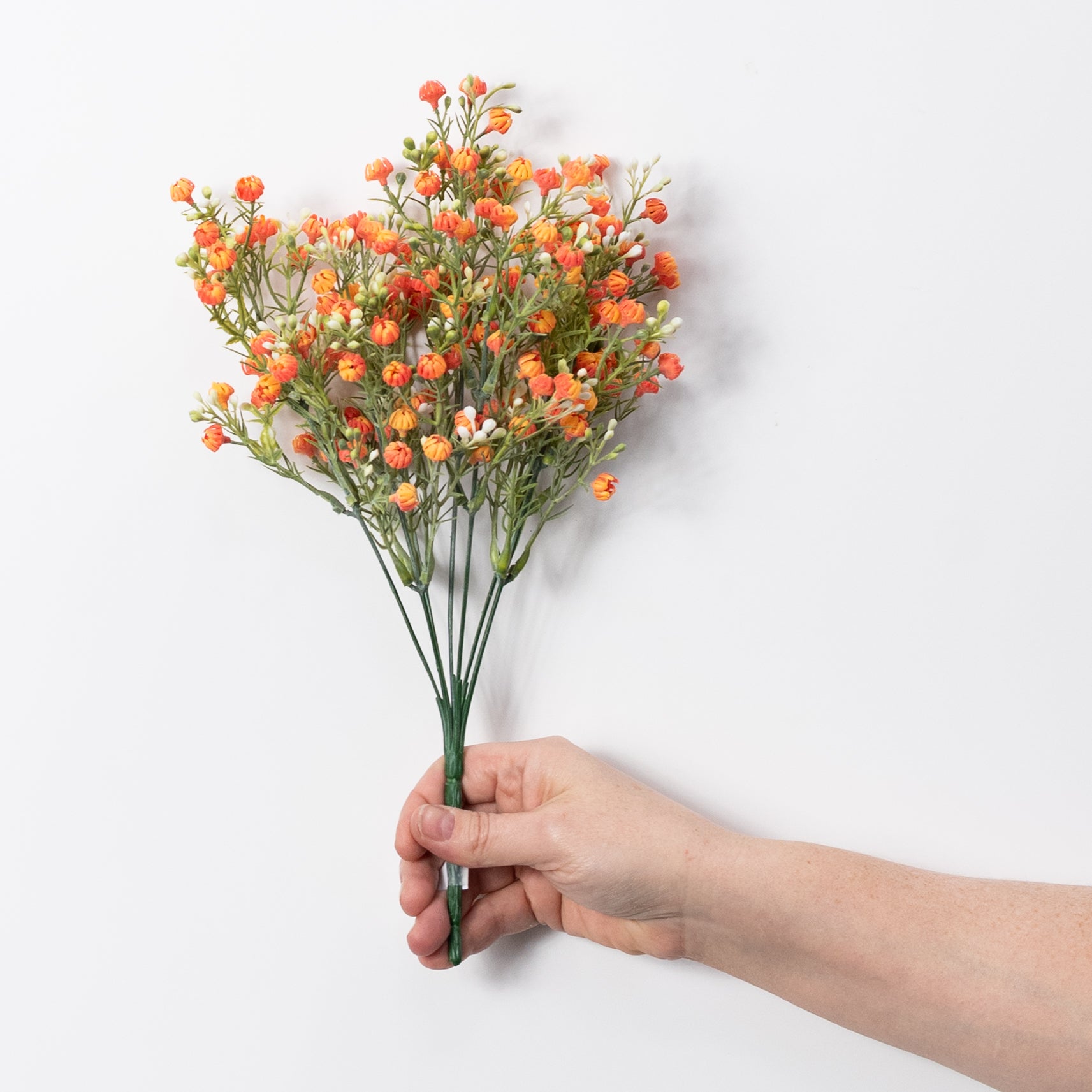 13" Closed Baby's Breath Gypsophila Bush: Orange