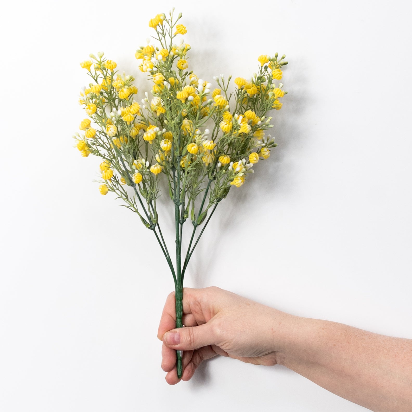 13" Closed Baby's Breath Gypsophila Bush: Yellow