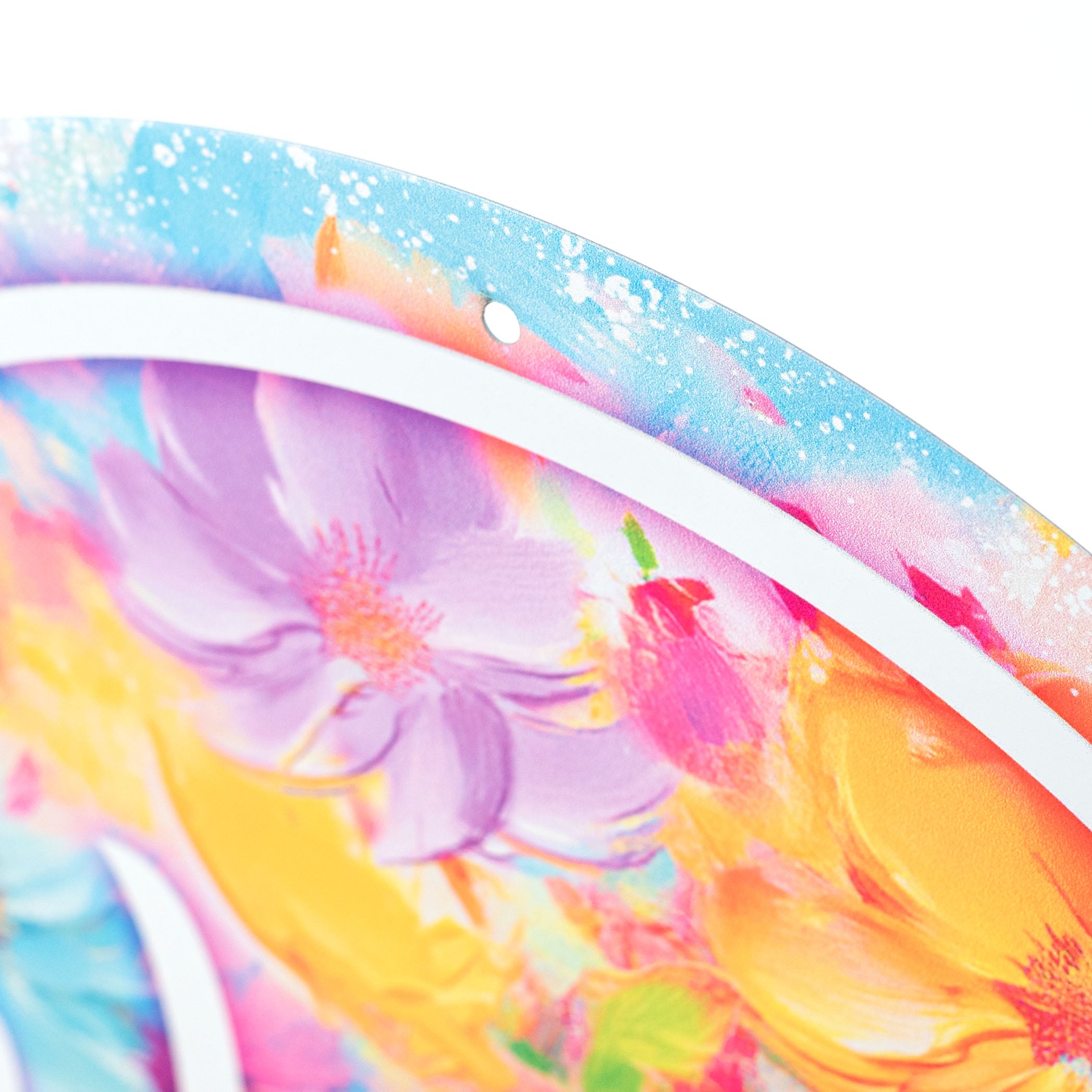 12" Metal Sign: Abstract Florals Welcome