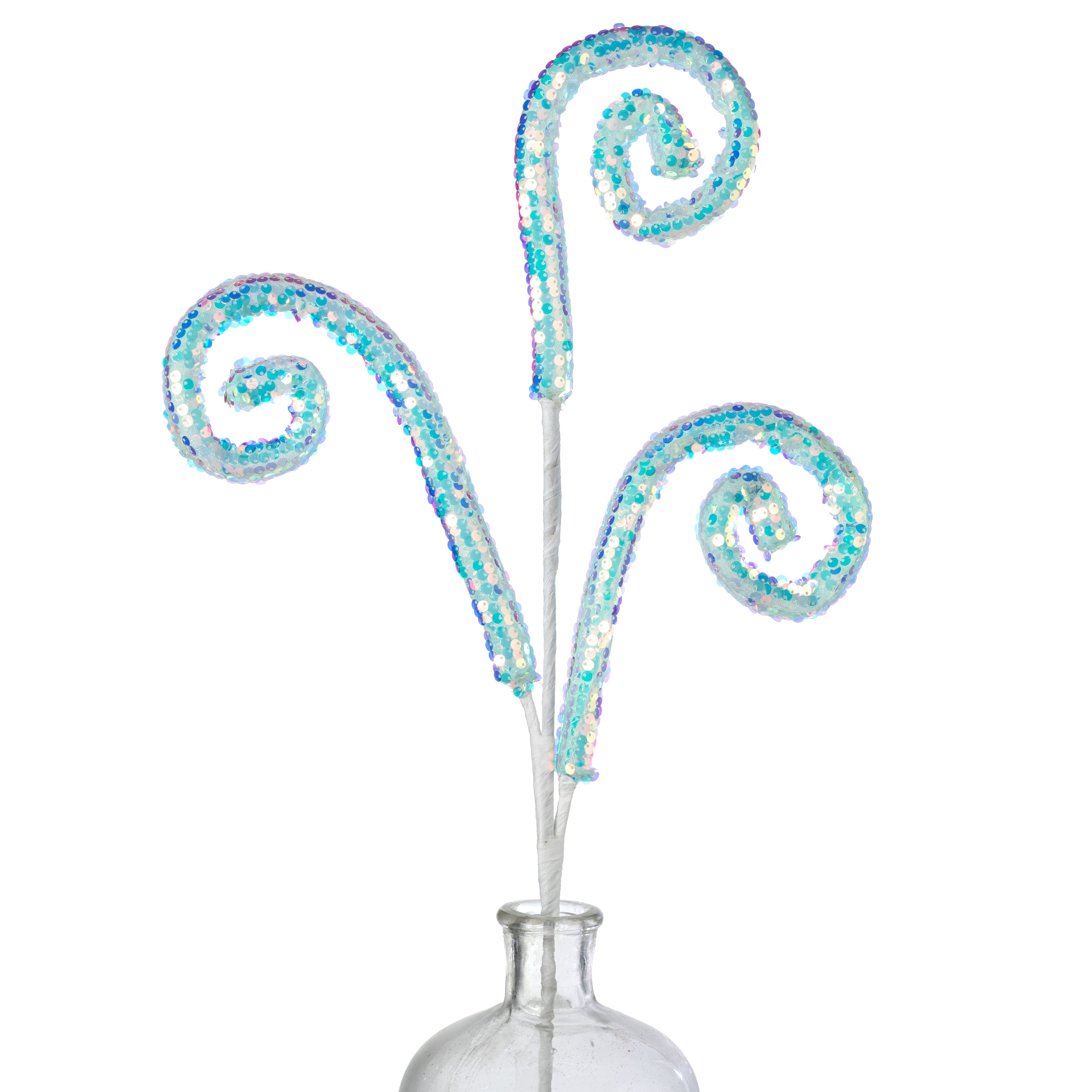 28" Bling Sequin Spiral Curly Spray: Iridescent