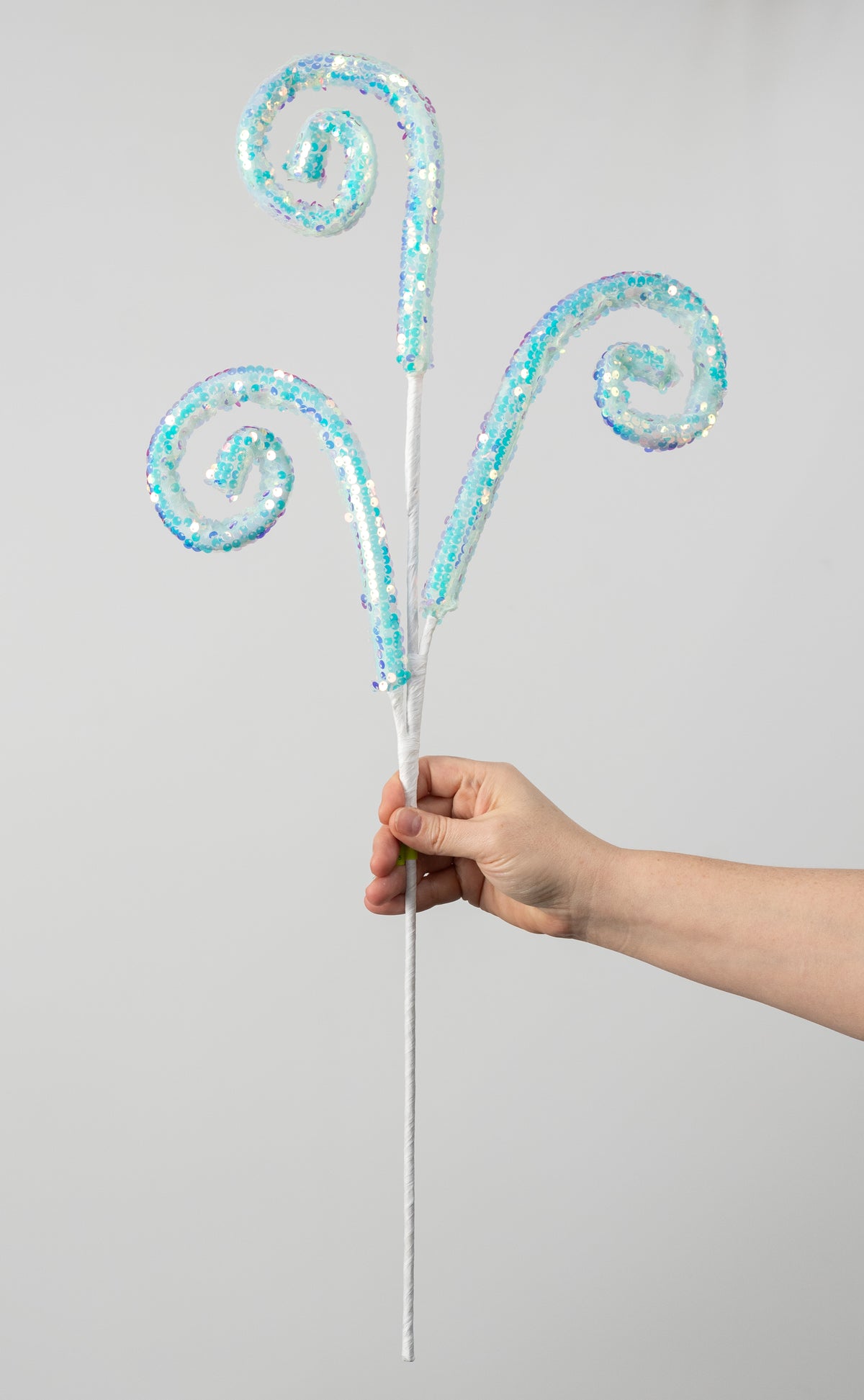 28" Bling Sequin Spiral Curly Spray: Iridescent