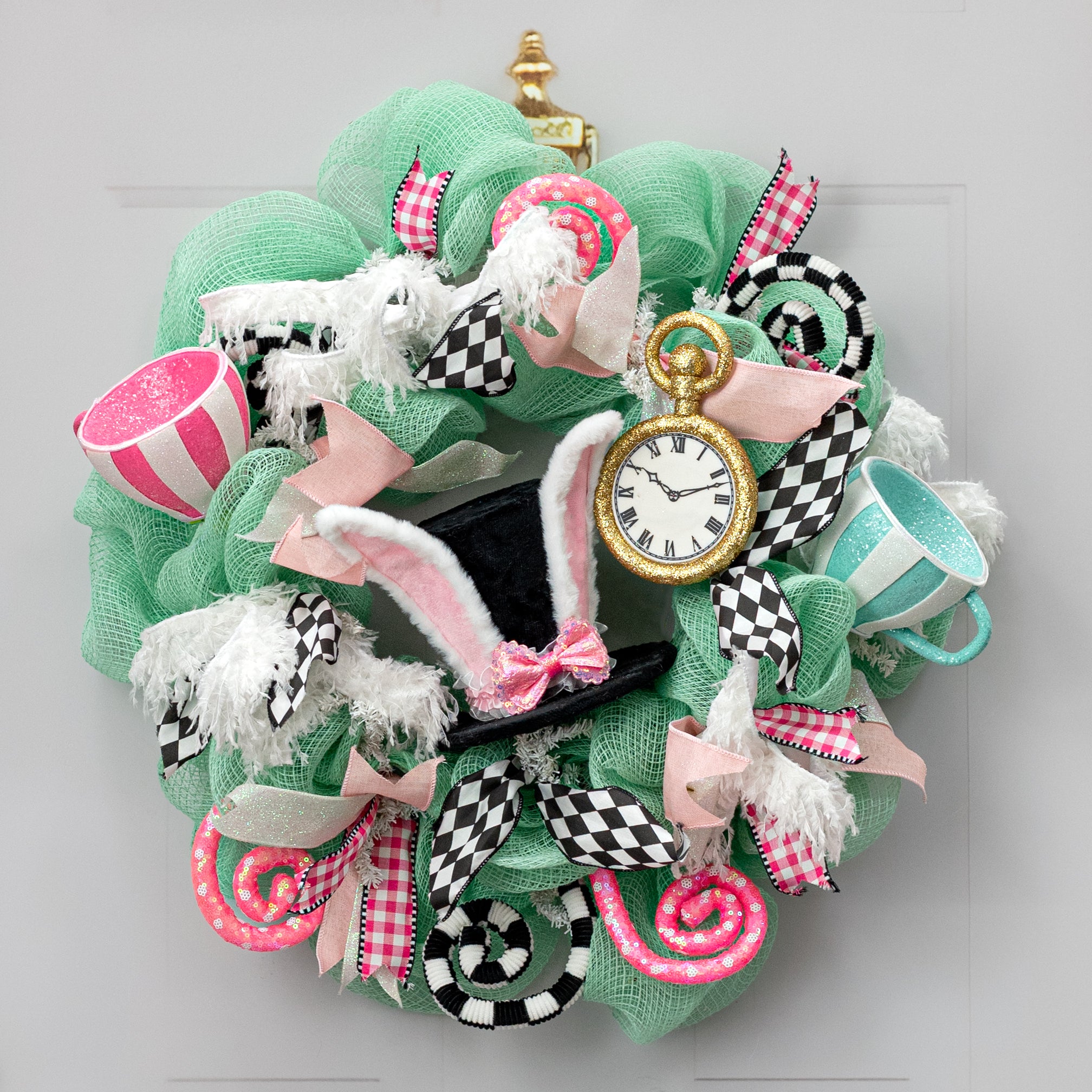 8" Bunny Ears Top Hat Decor: Pink Bow