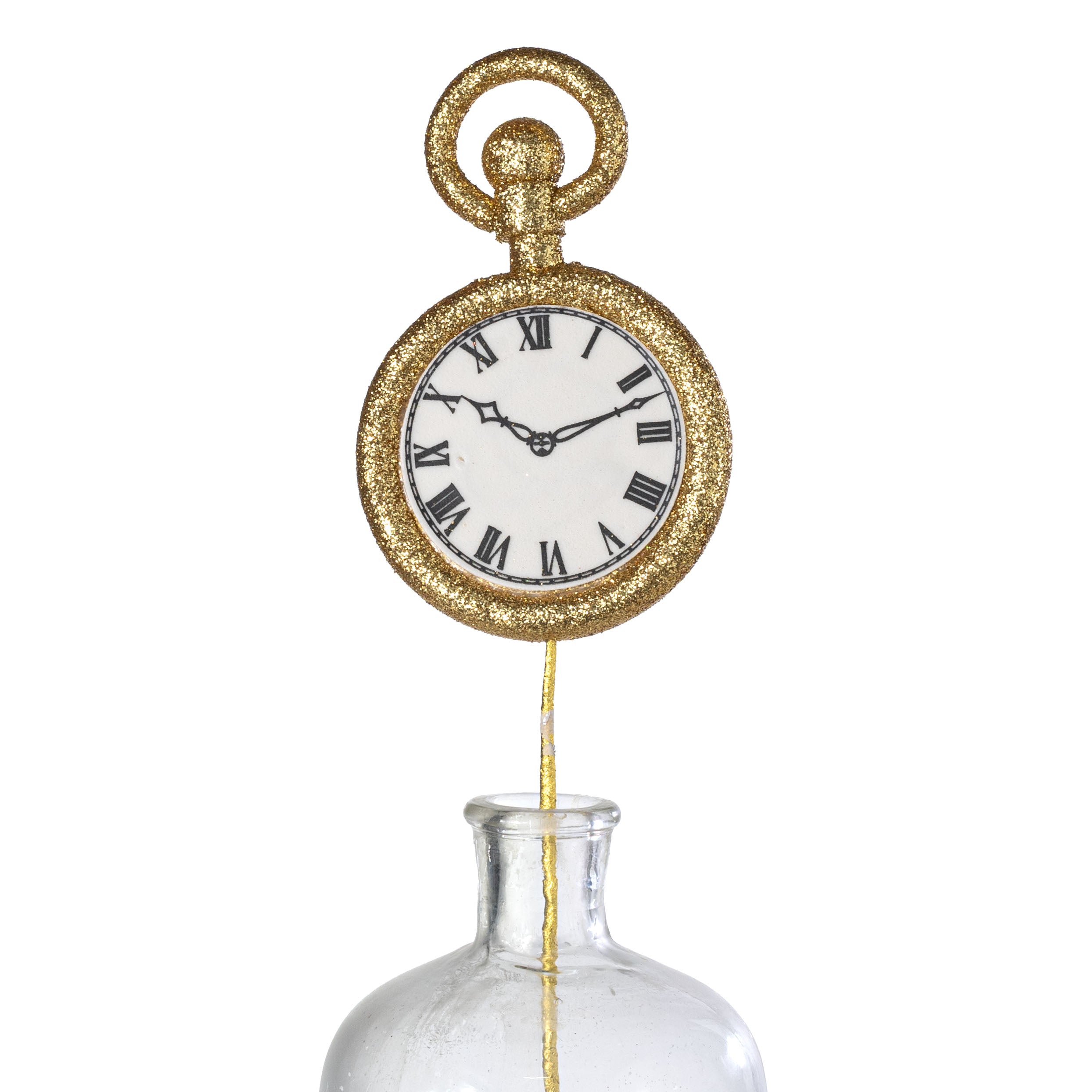 4.5" x 17" Stopwatch Clock Pick: Gold Glitter