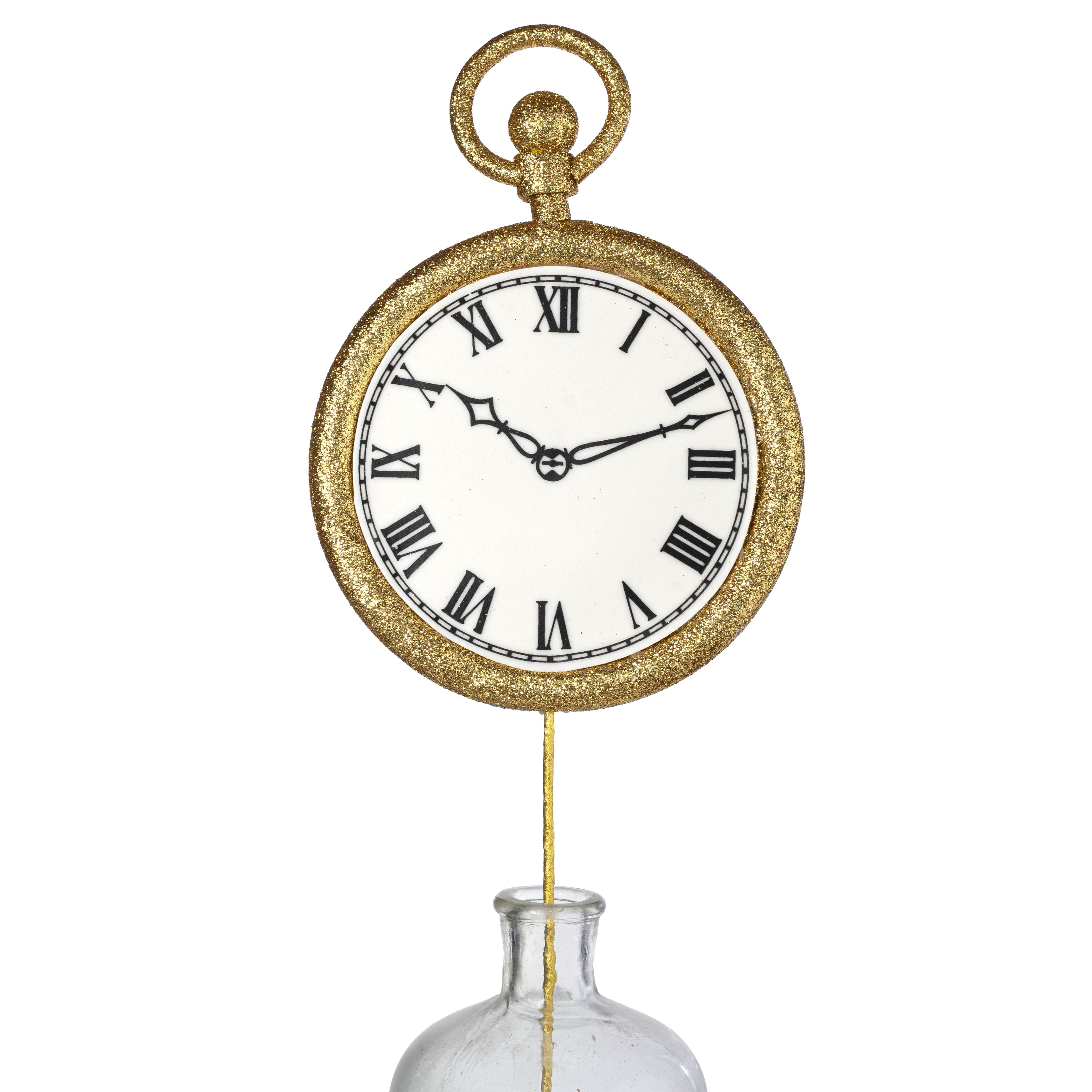 24" Stopwatch Clock Pick: Gold Glitter