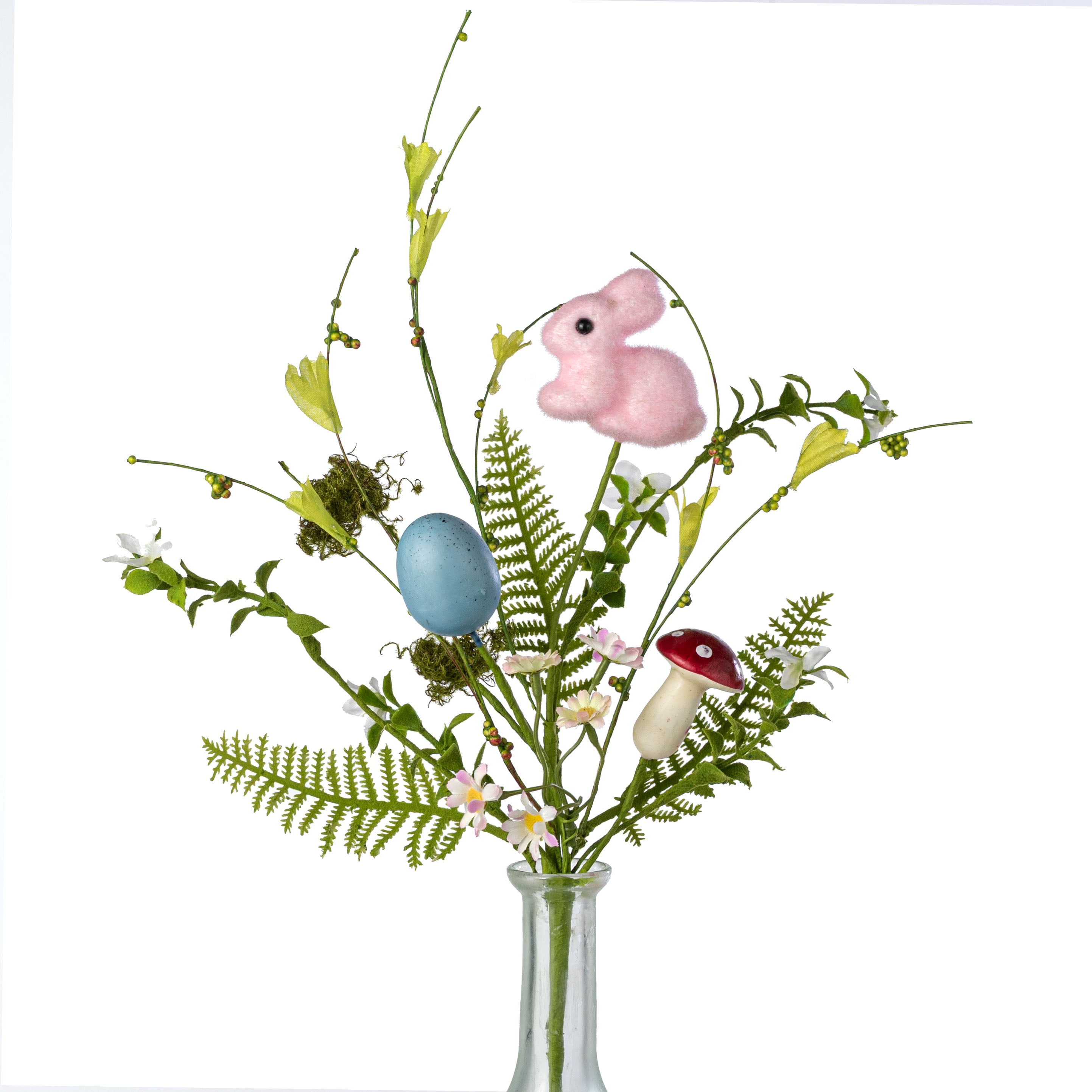 16" Bunny, Egg & Fern Filler Pick