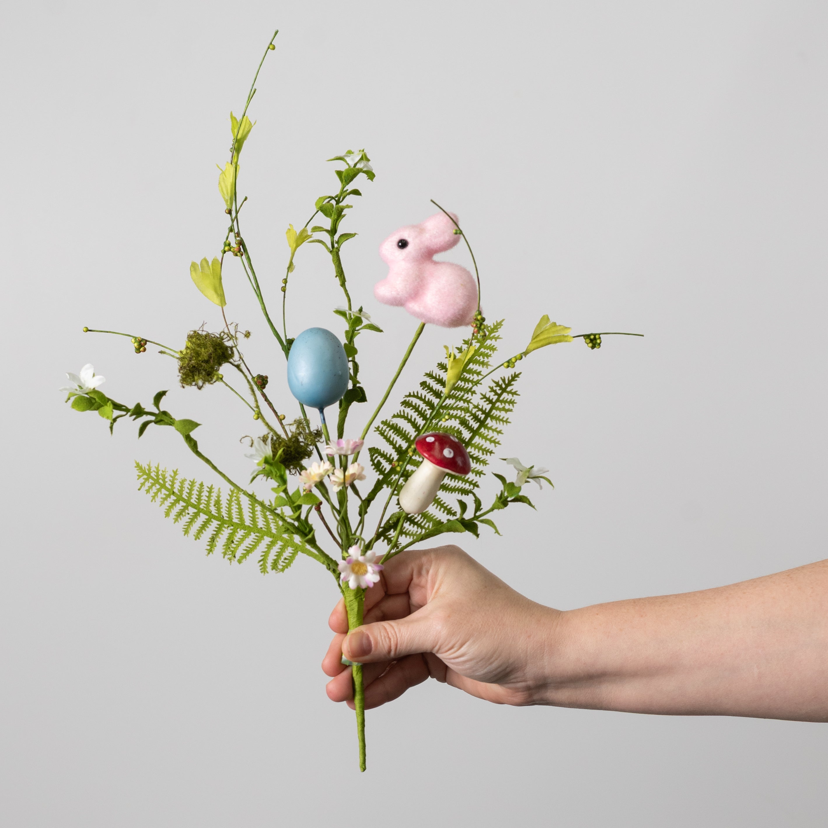 16" Bunny, Egg & Fern Filler Pick