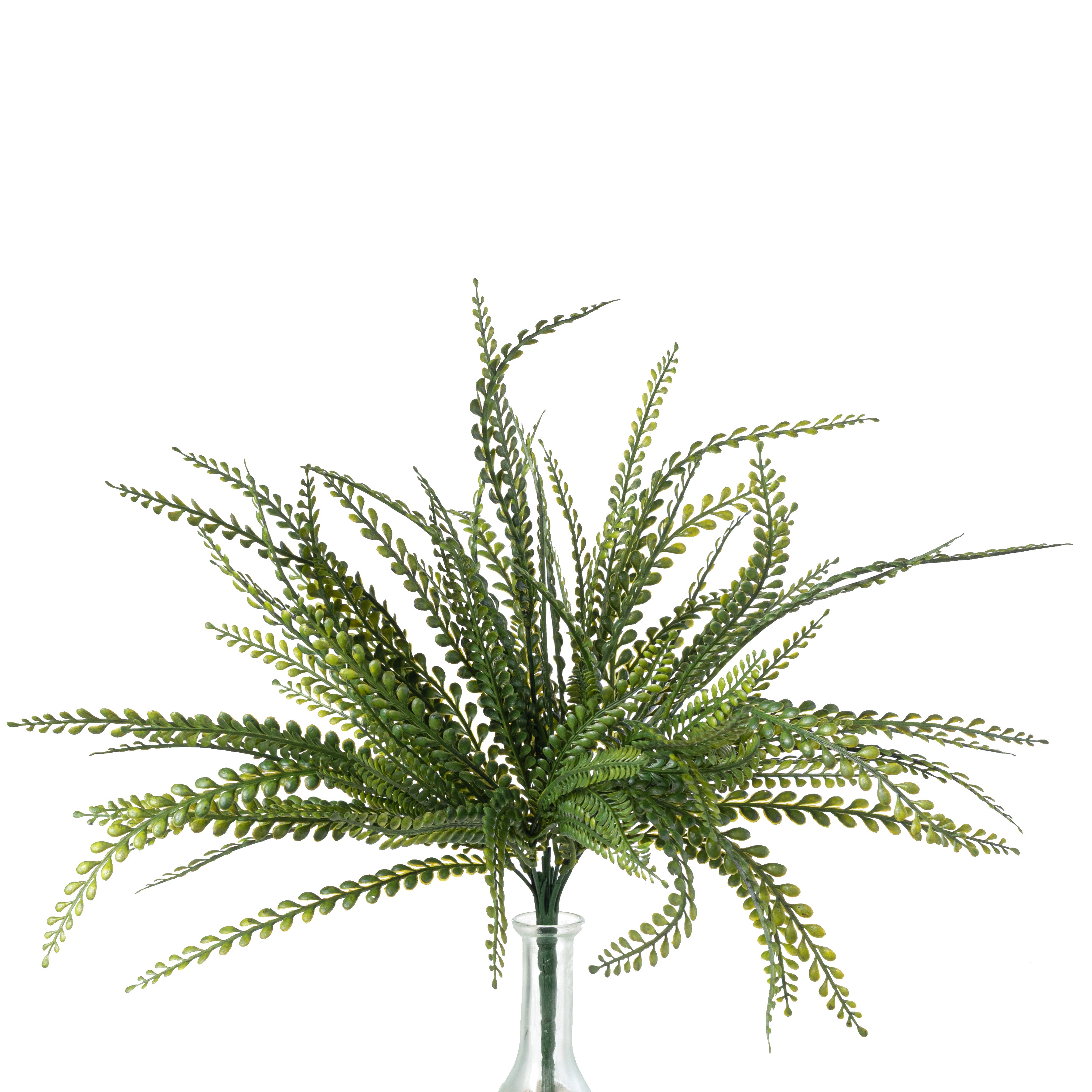 19" Plastic Button Fern Bush