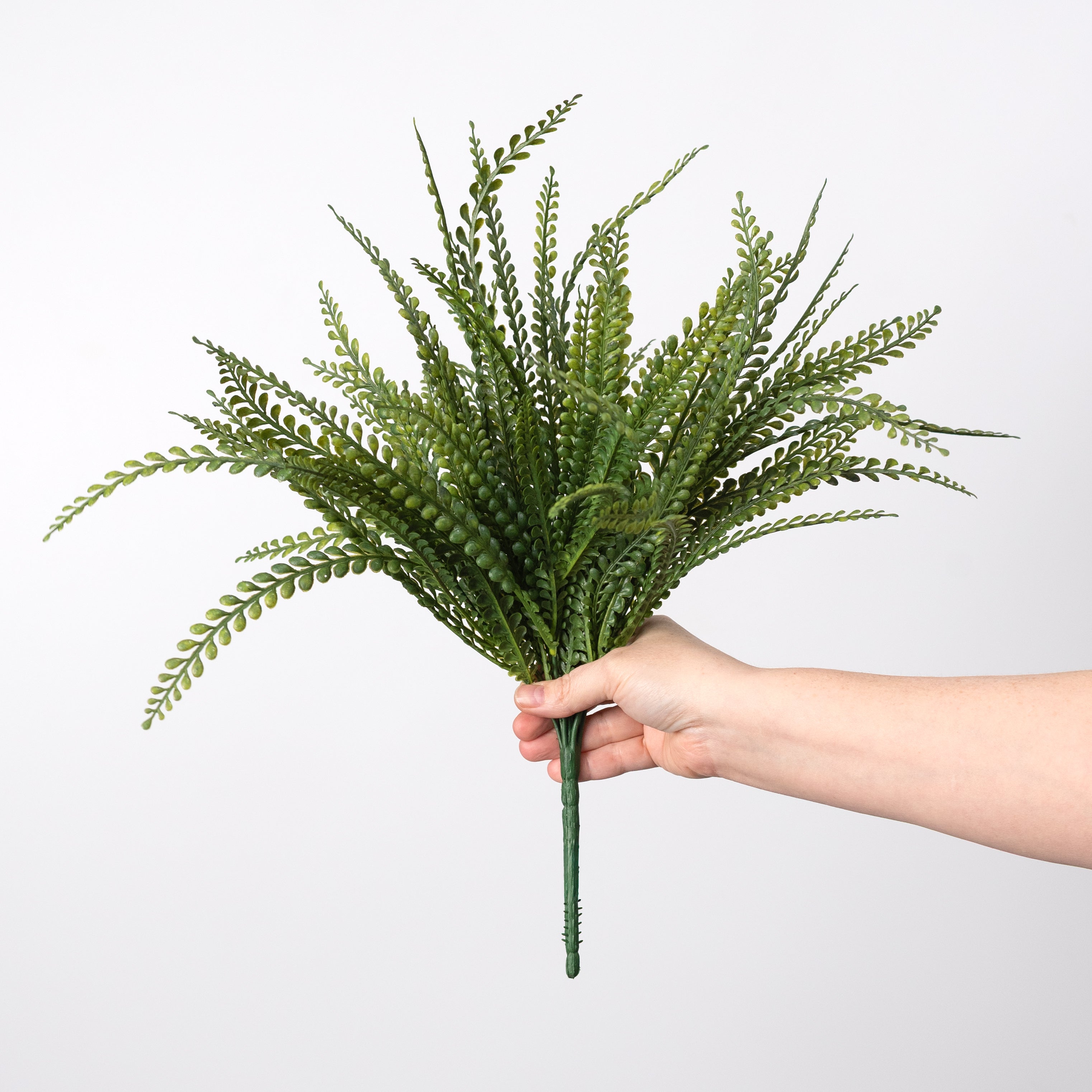 19" Plastic Button Fern Bush