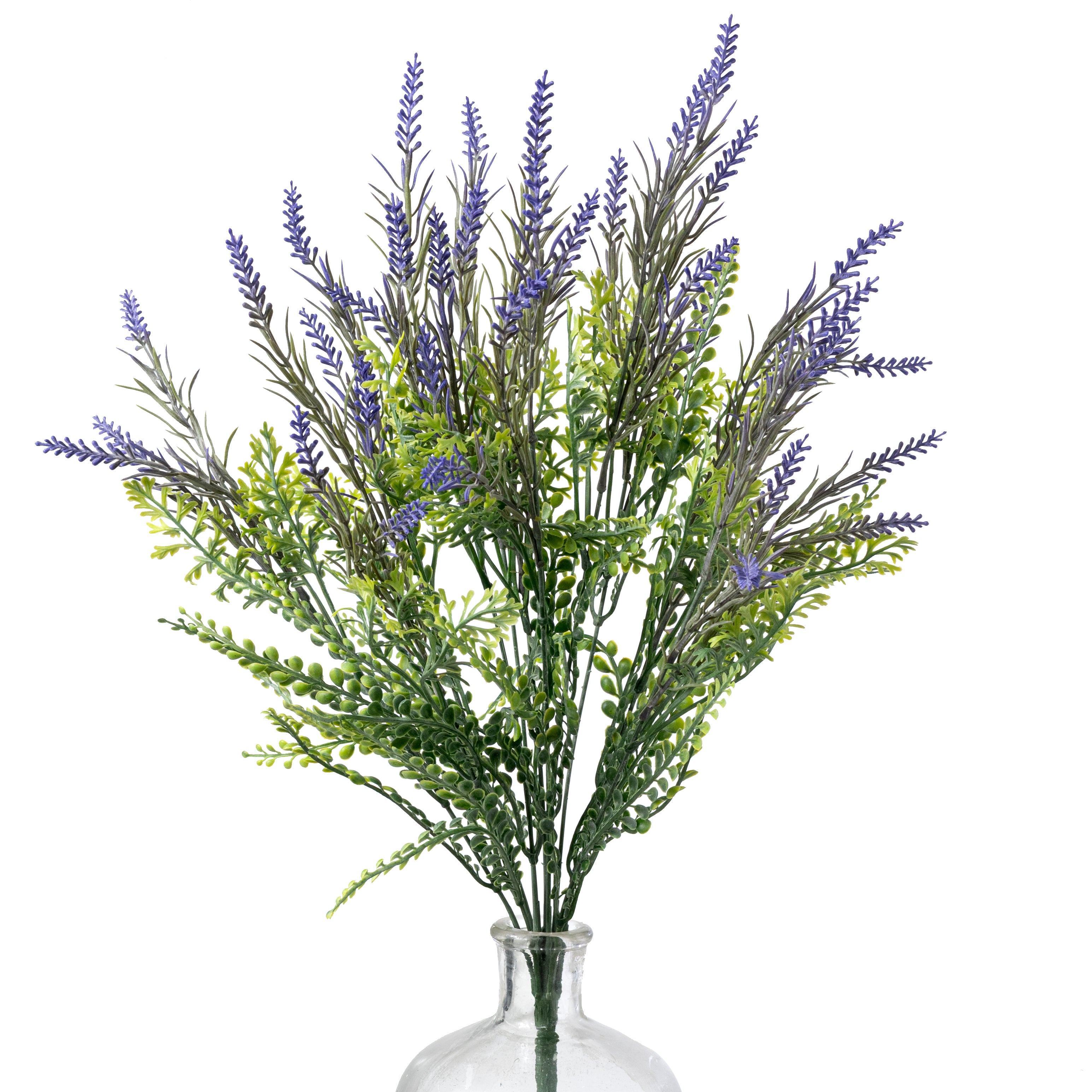 24" Button Fern & Lavender Bush (12 Stem)