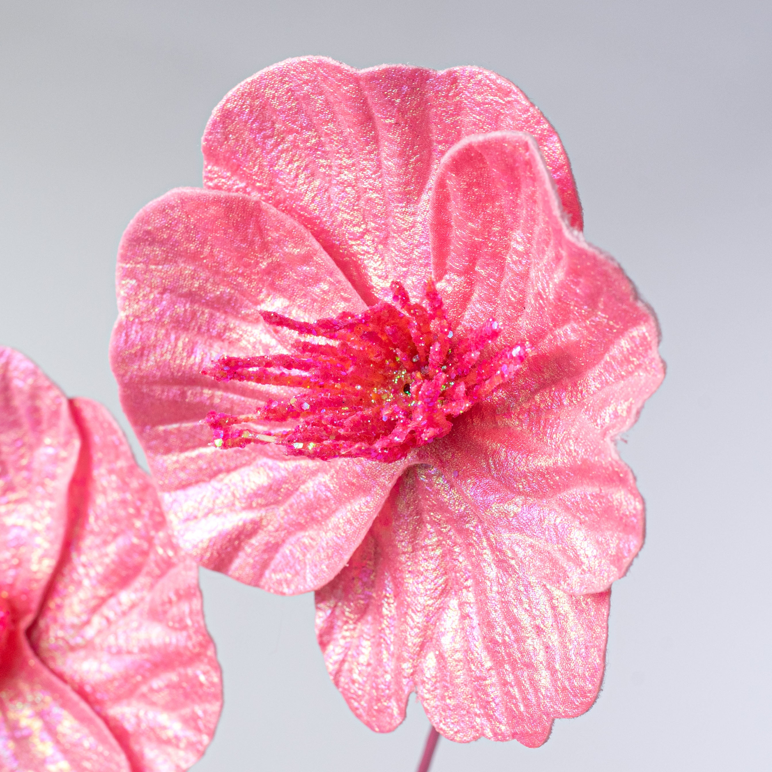 24" Glossy Poppy Spray: Pink