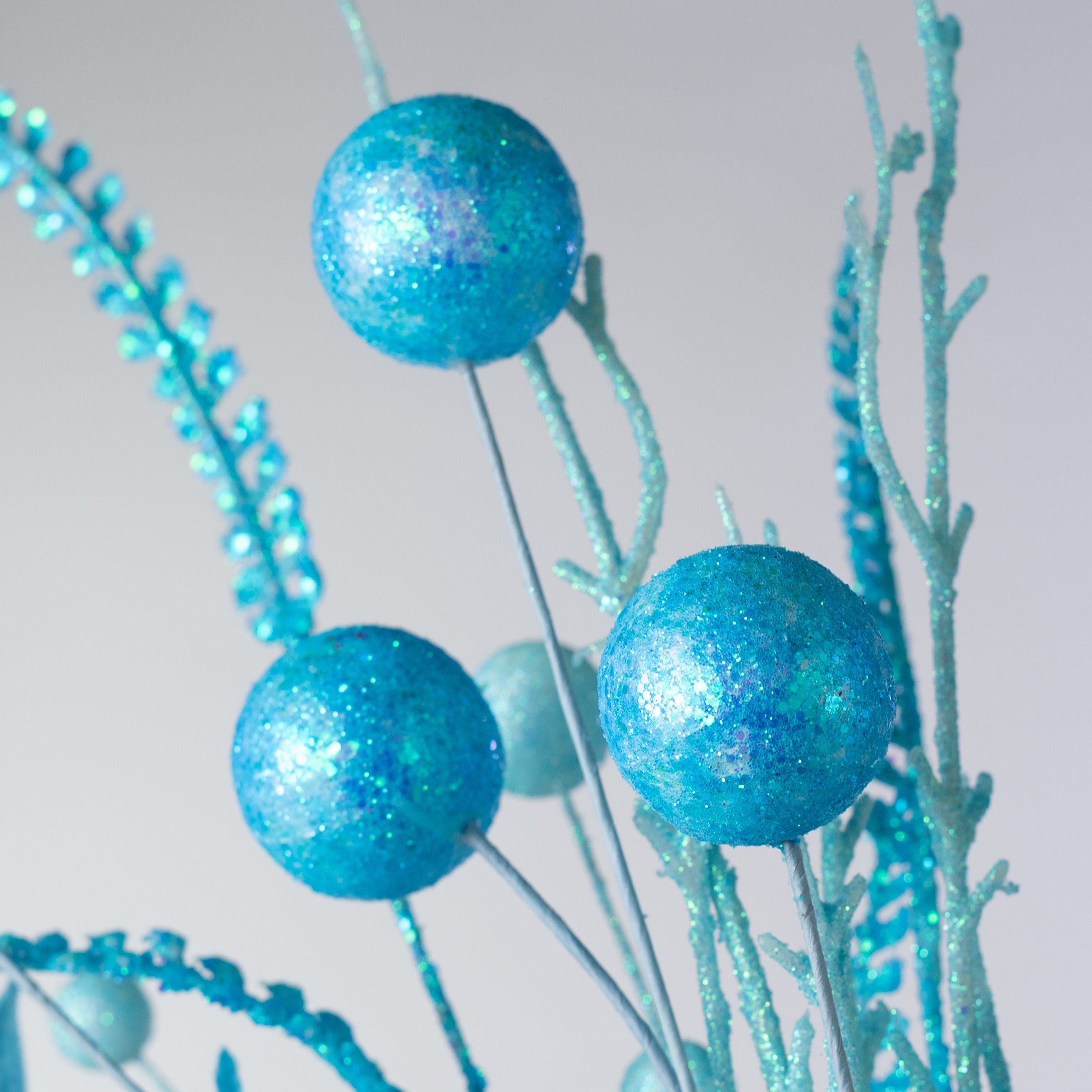 21" Glitter Ball Filler Bush: Iridescent Blue