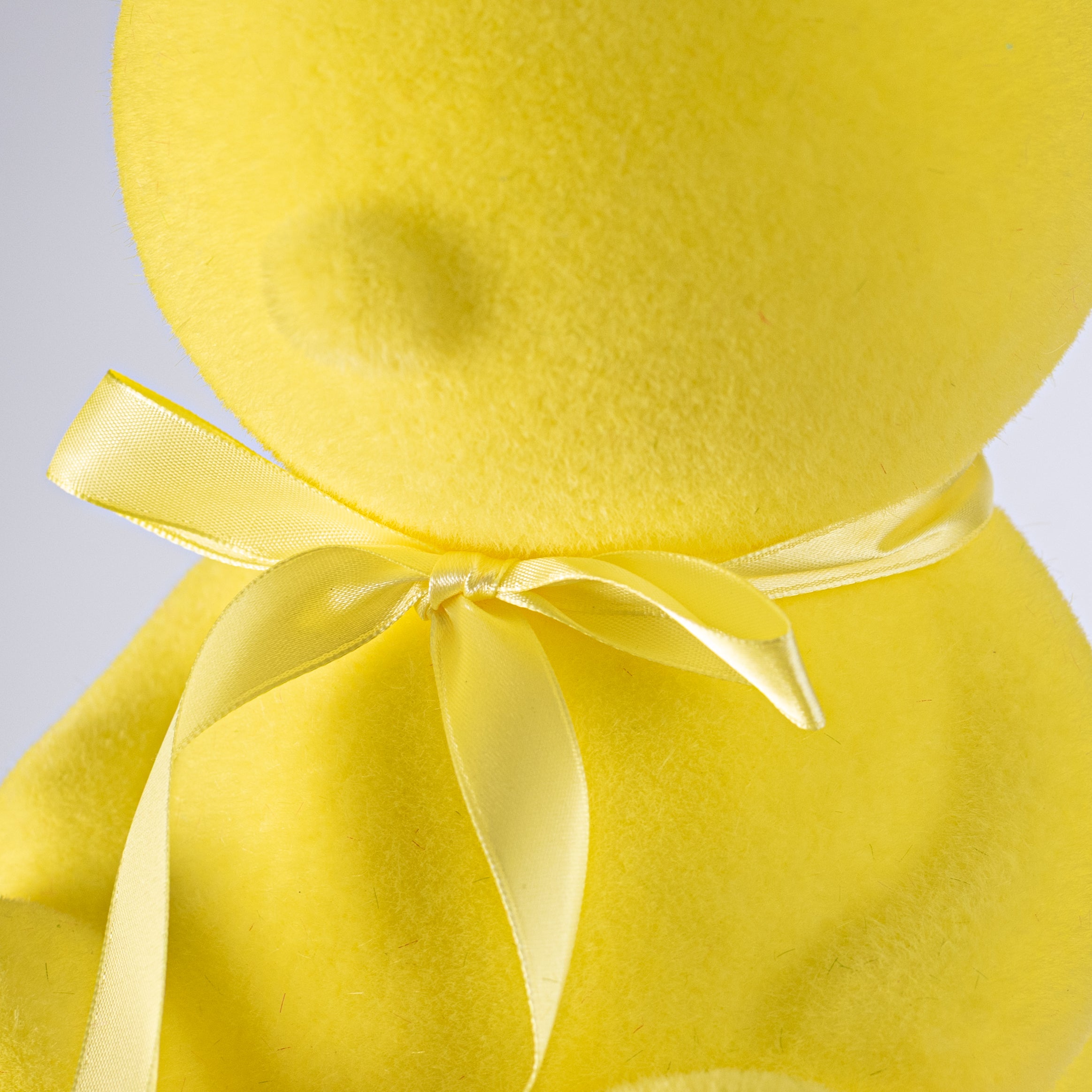 12" Modern Flocked Bunny Decor: Yellow