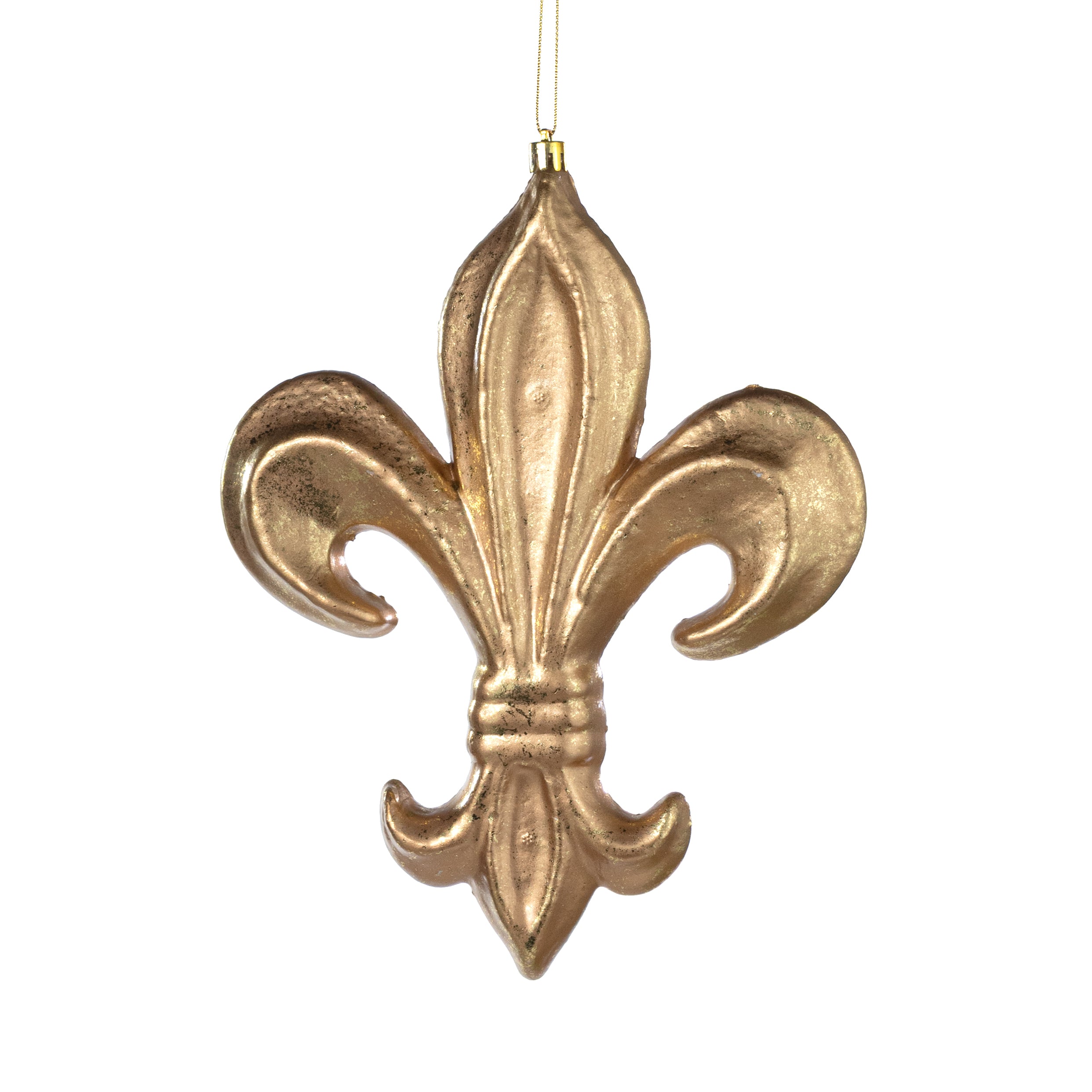 9" Fleur de Lis Ornament: Metallic Gold