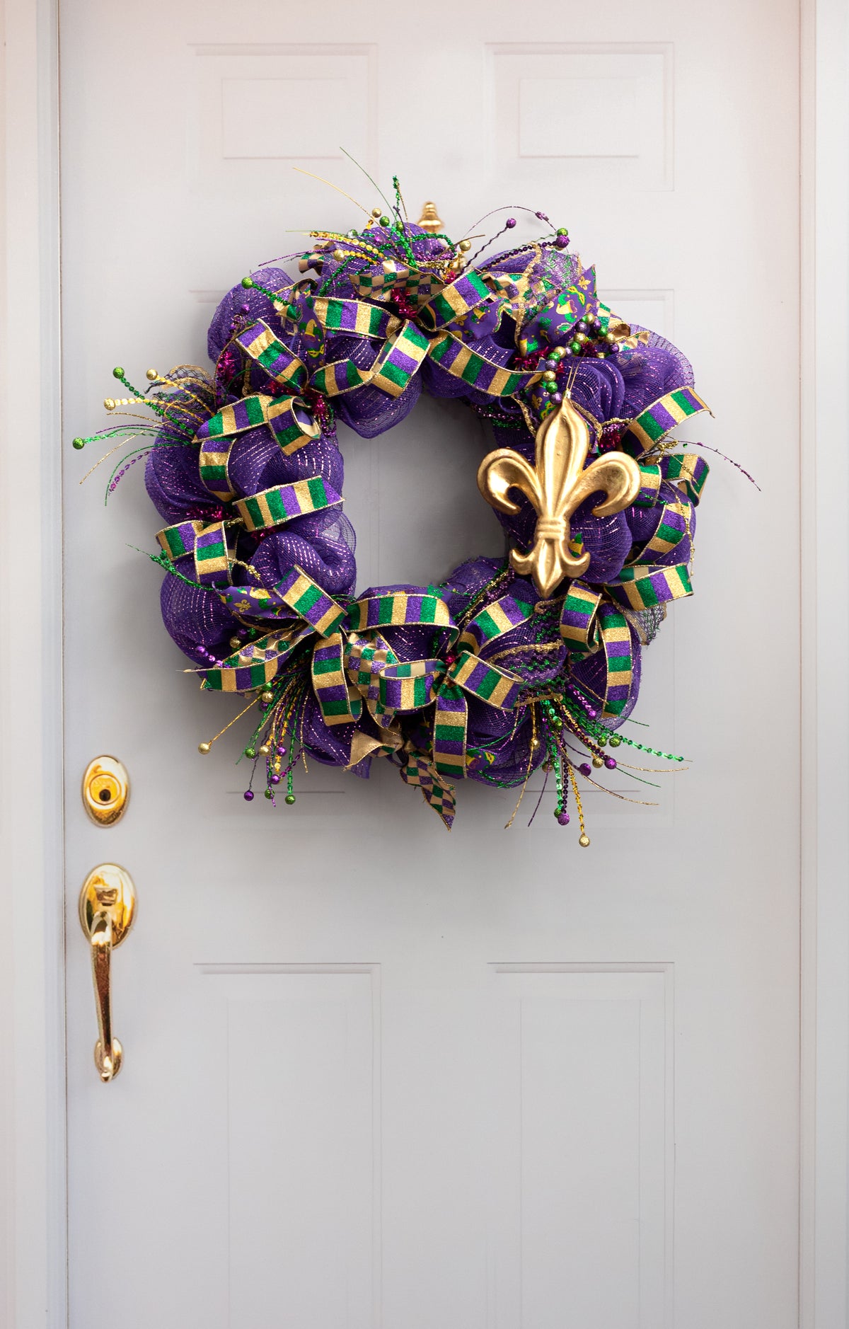 9" Fleur de Lis Ornament: Metallic Gold