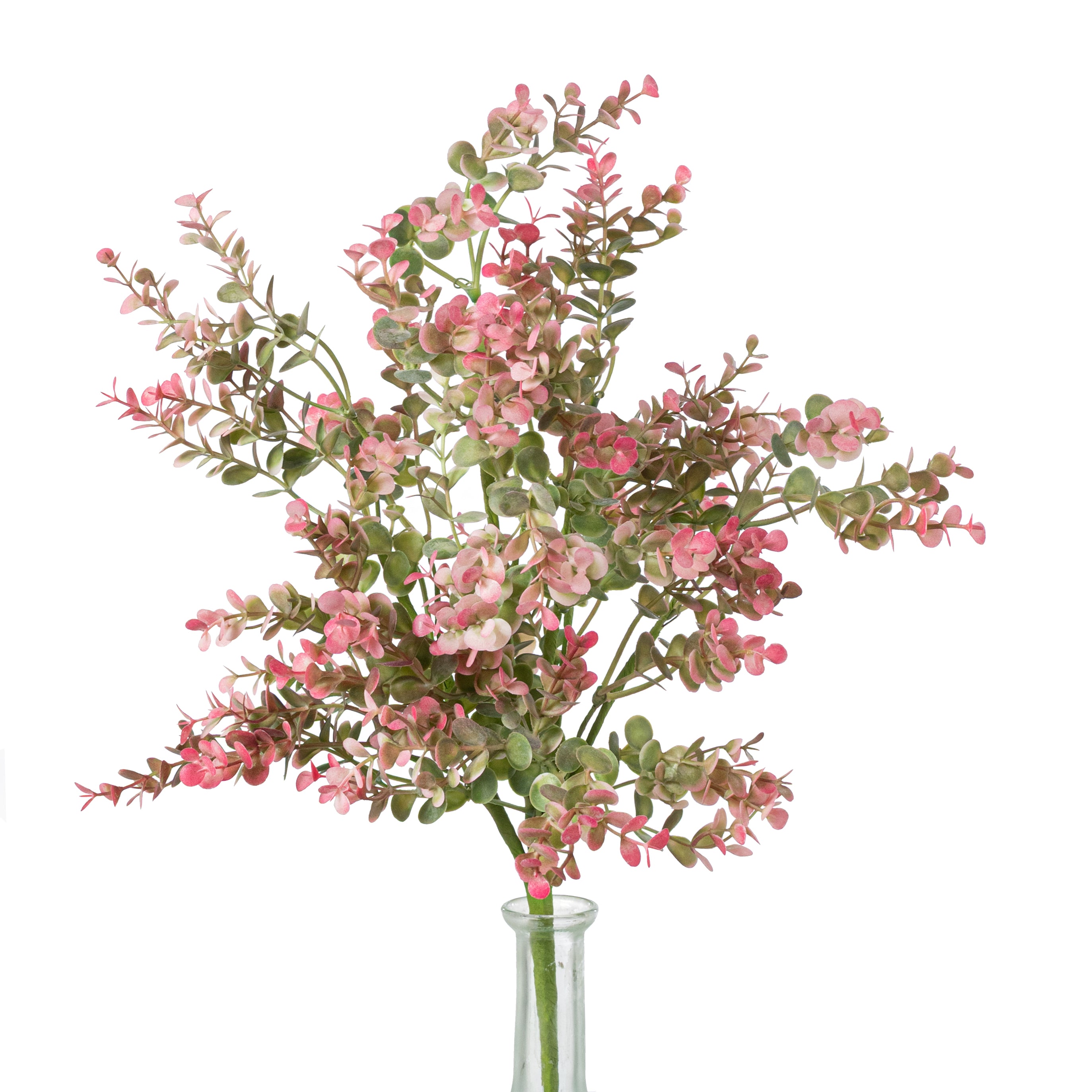 17" Plastic Eucalyptus Bush: Pink
