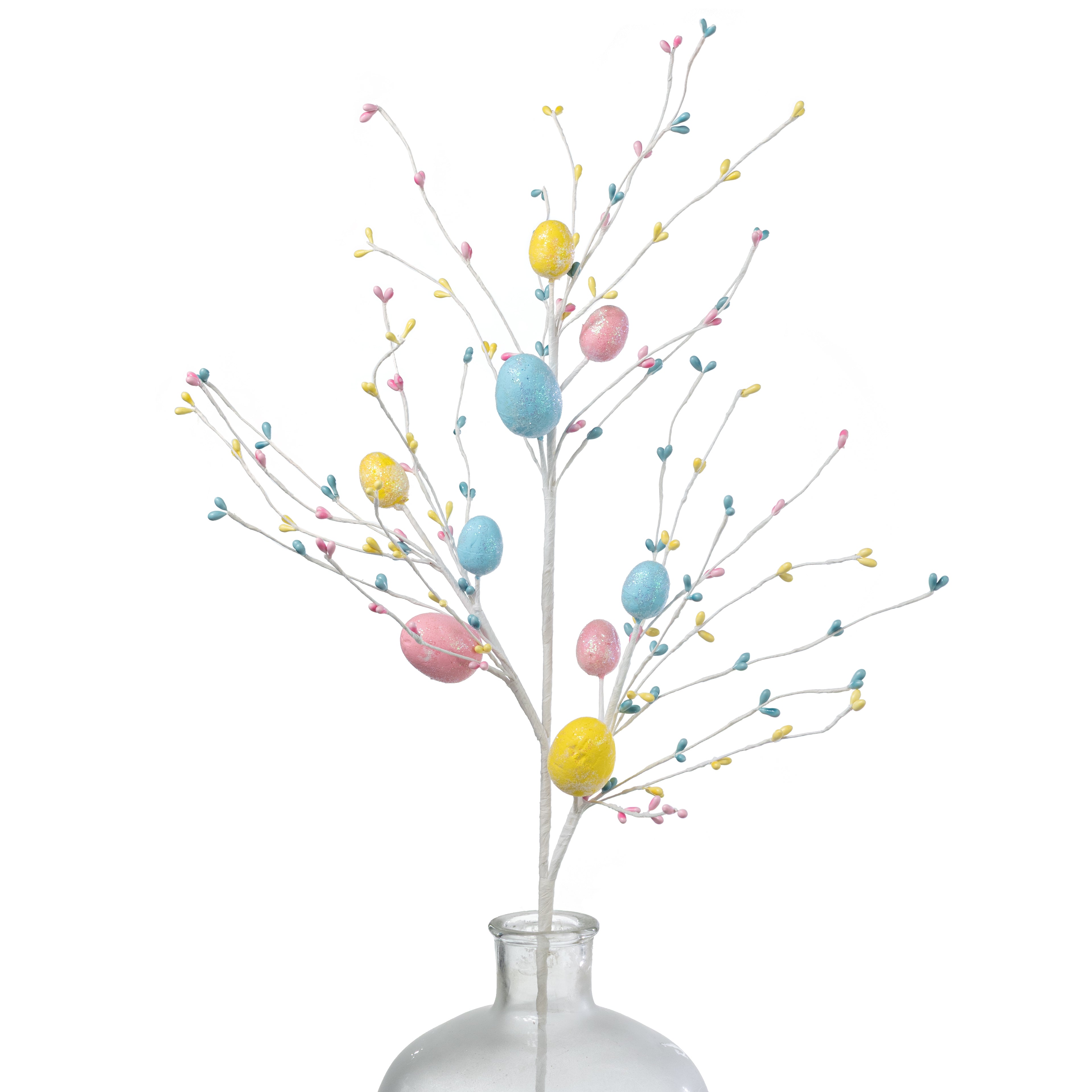 28" Glittered Easter Eggs & Pips Spray: Pastel