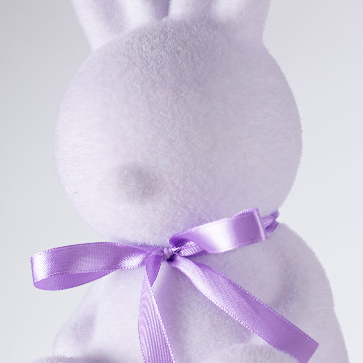 8" Modern Flocked Bunny Decor: Lavender