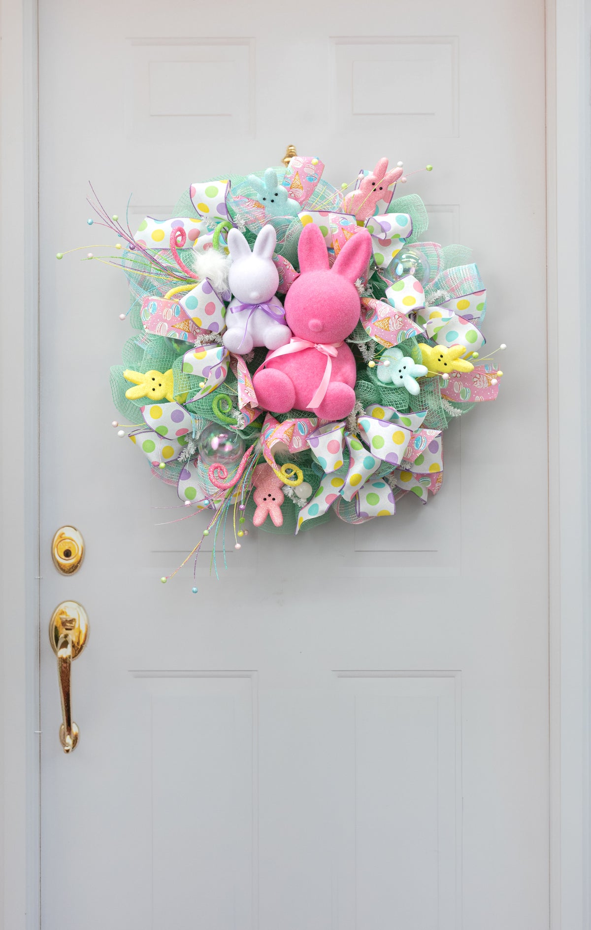 8" Modern Flocked Bunny Decor: Lavender