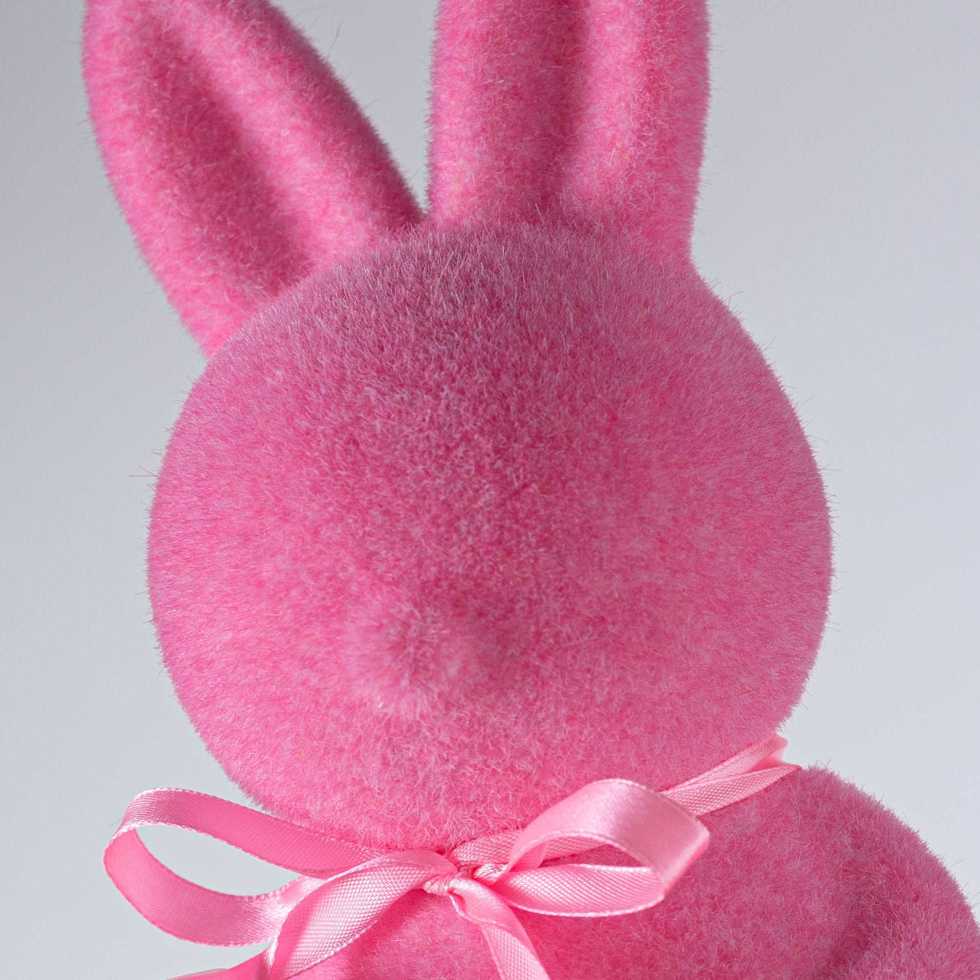 8" Modern Flocked Bunny Decor: Hot Pink