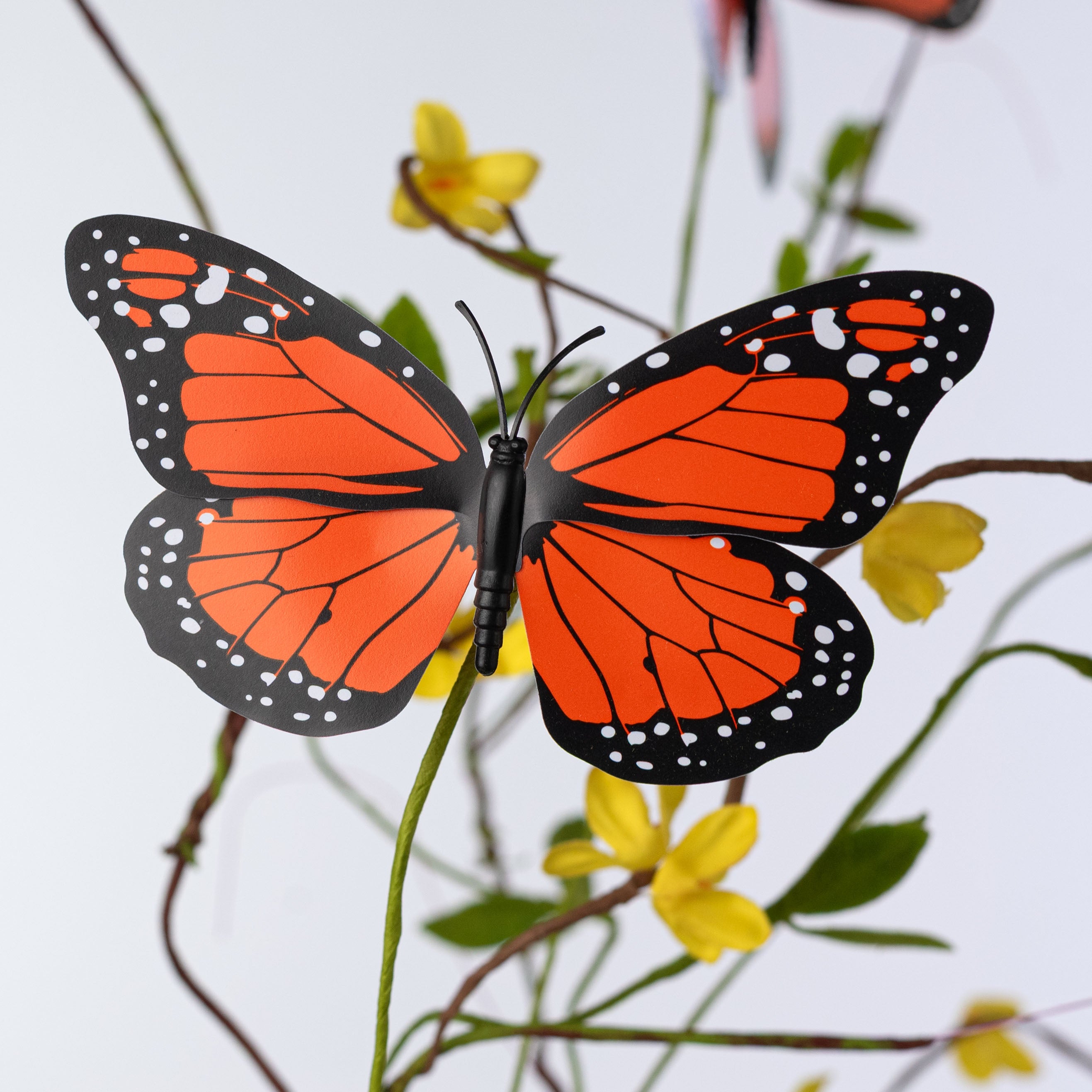 26" Butterfly Twig Spray: Orange