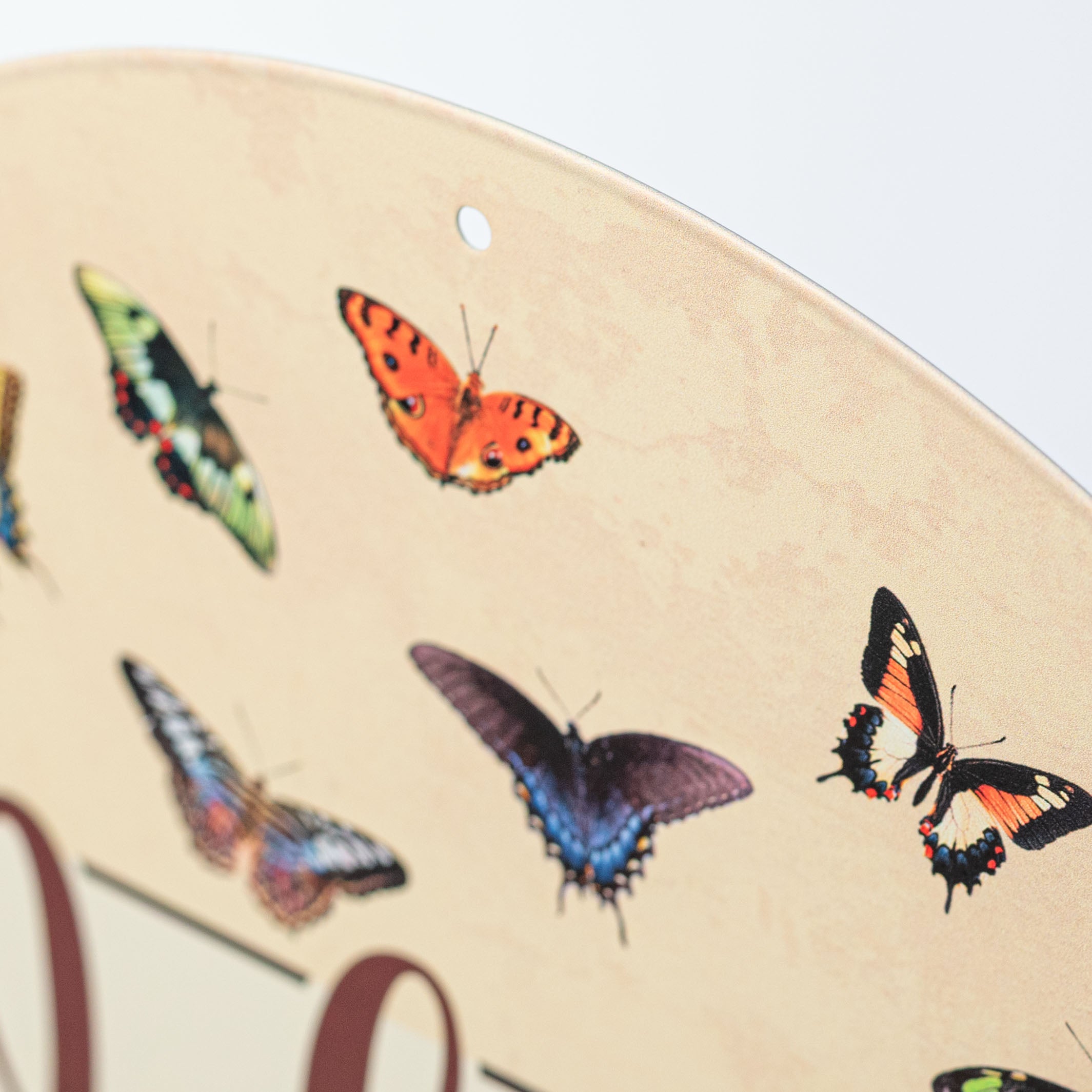 12" Metal Sign: Multicolor Butterflies Welcome