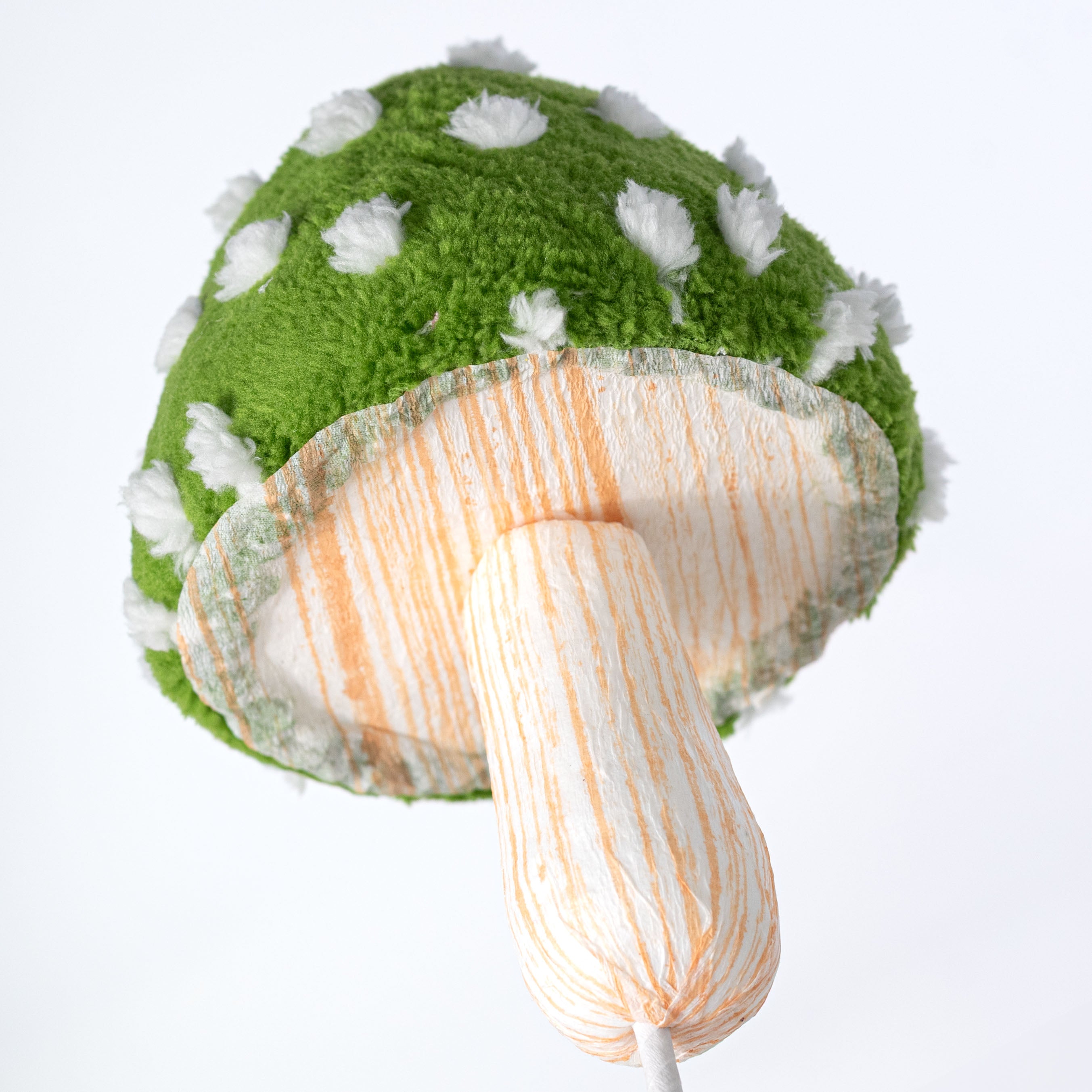 20" Polkadot Mushroom Spray: Moss Green & White