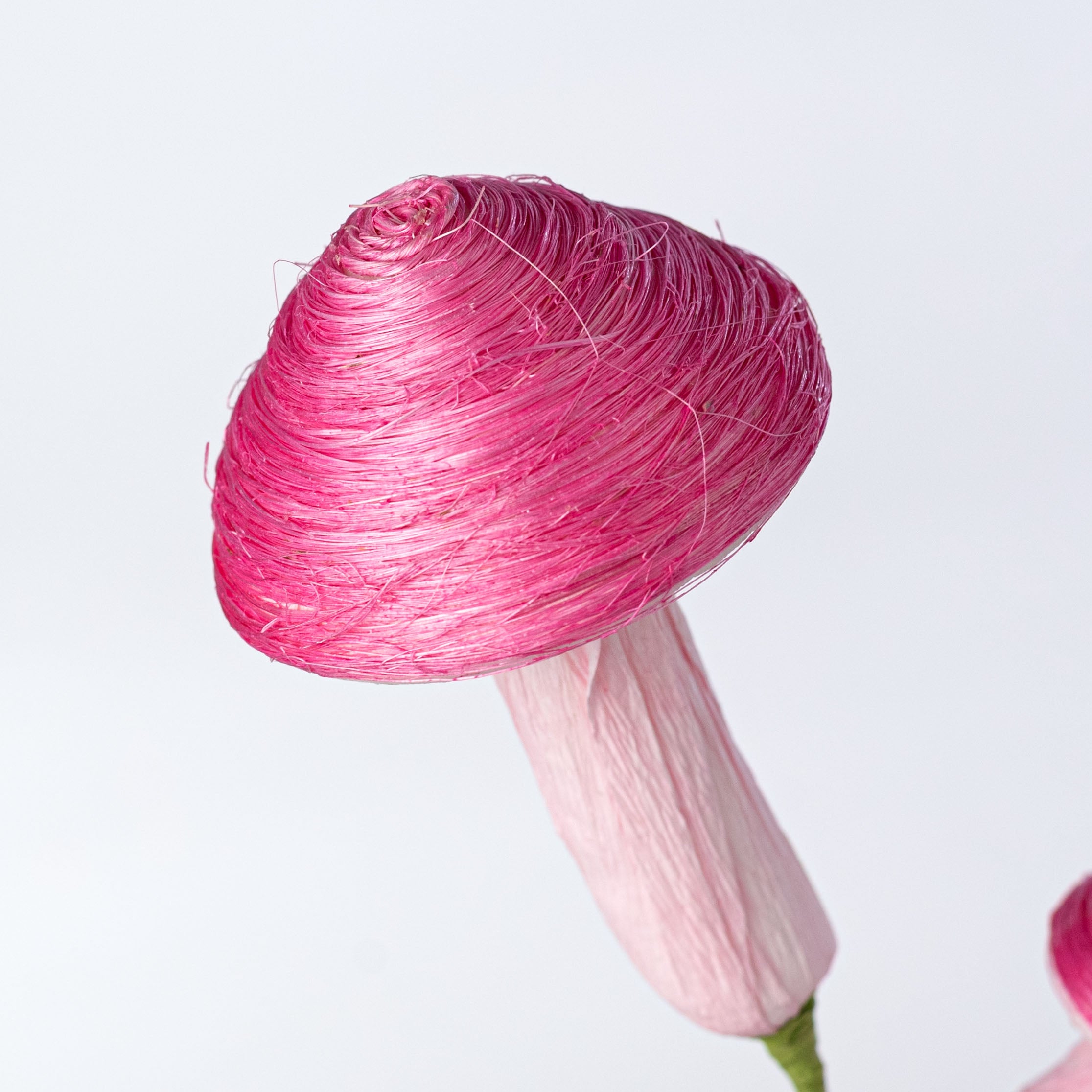 14" Sisal Mushrooms Pick: Hot Pink