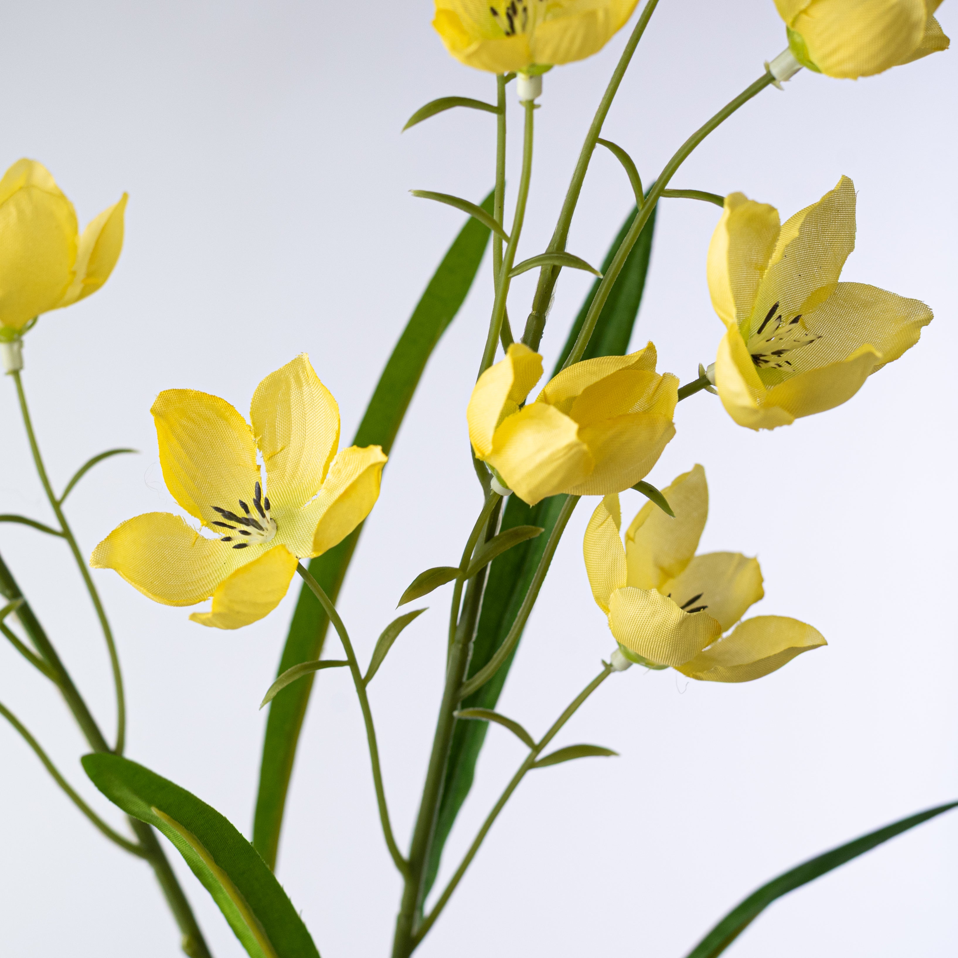 26" Parnassia Flower Spray: Yellow