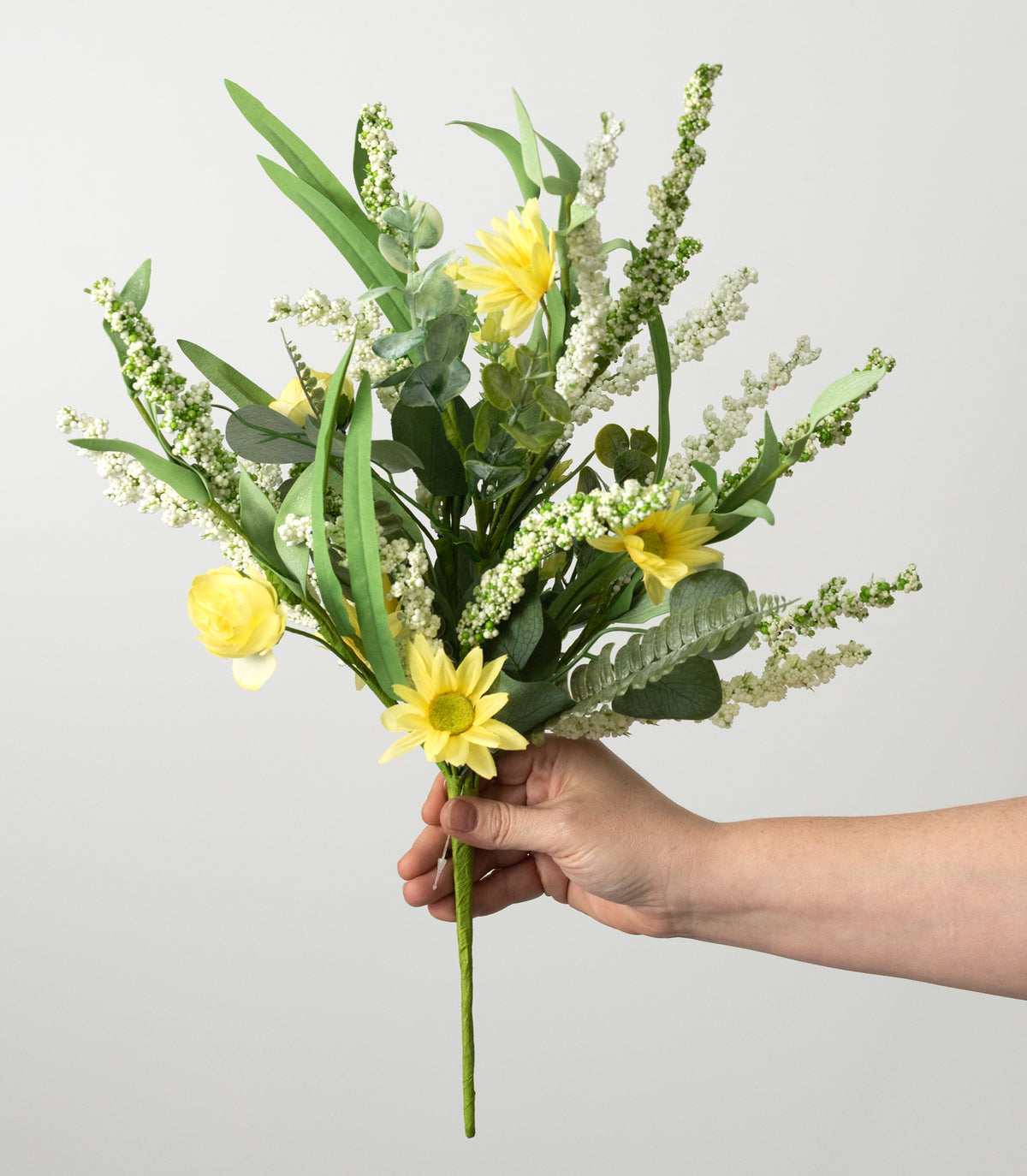 18" Mixed Heather & Daisy Bush: Yellow