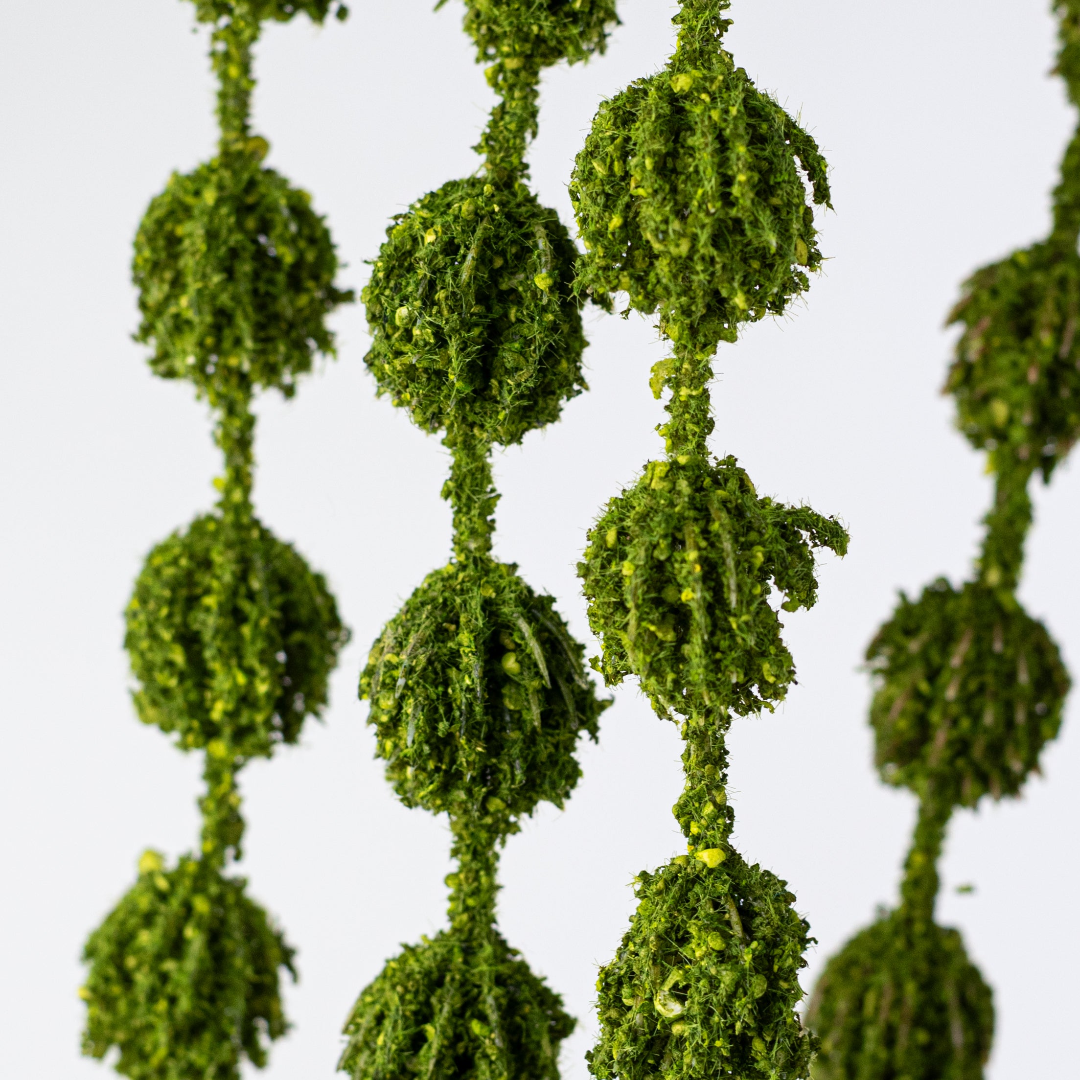 42" Flocked Allium Hanging Spray: Moss Green